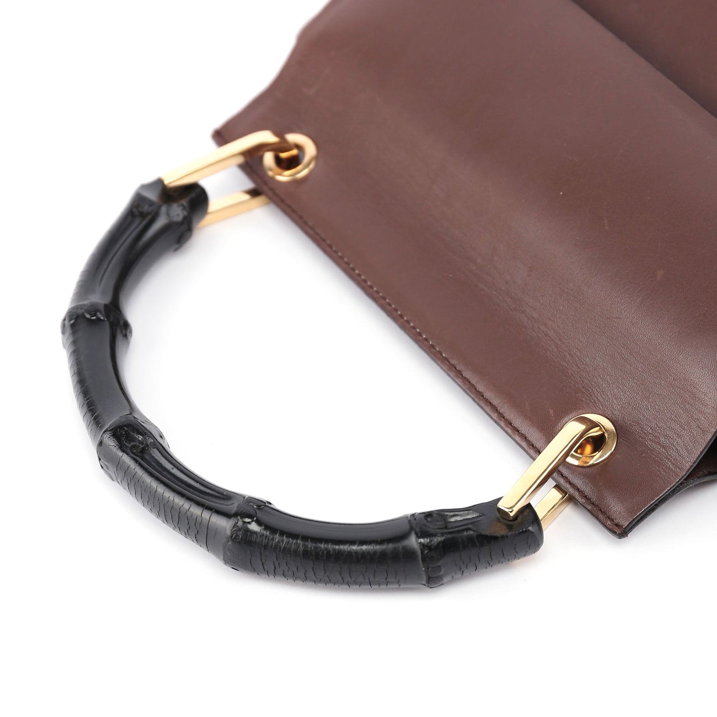 Brown Bamboo Top Handle Bag