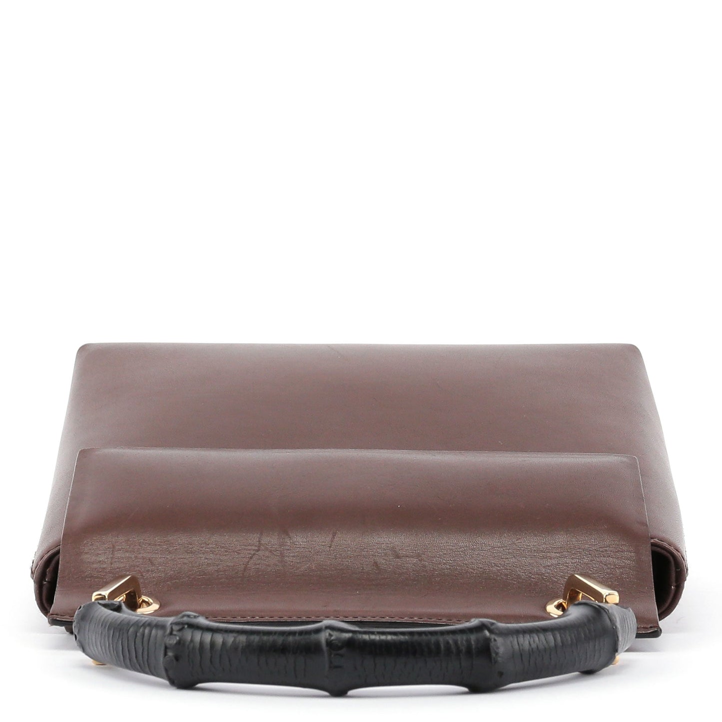 Brown Bamboo Top Handle Bag