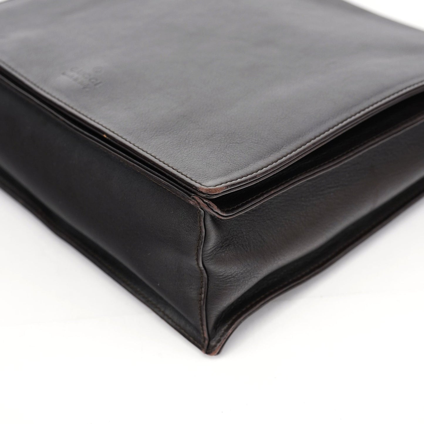 Brown Calfskin Bamboo Flap Shoulder Bag