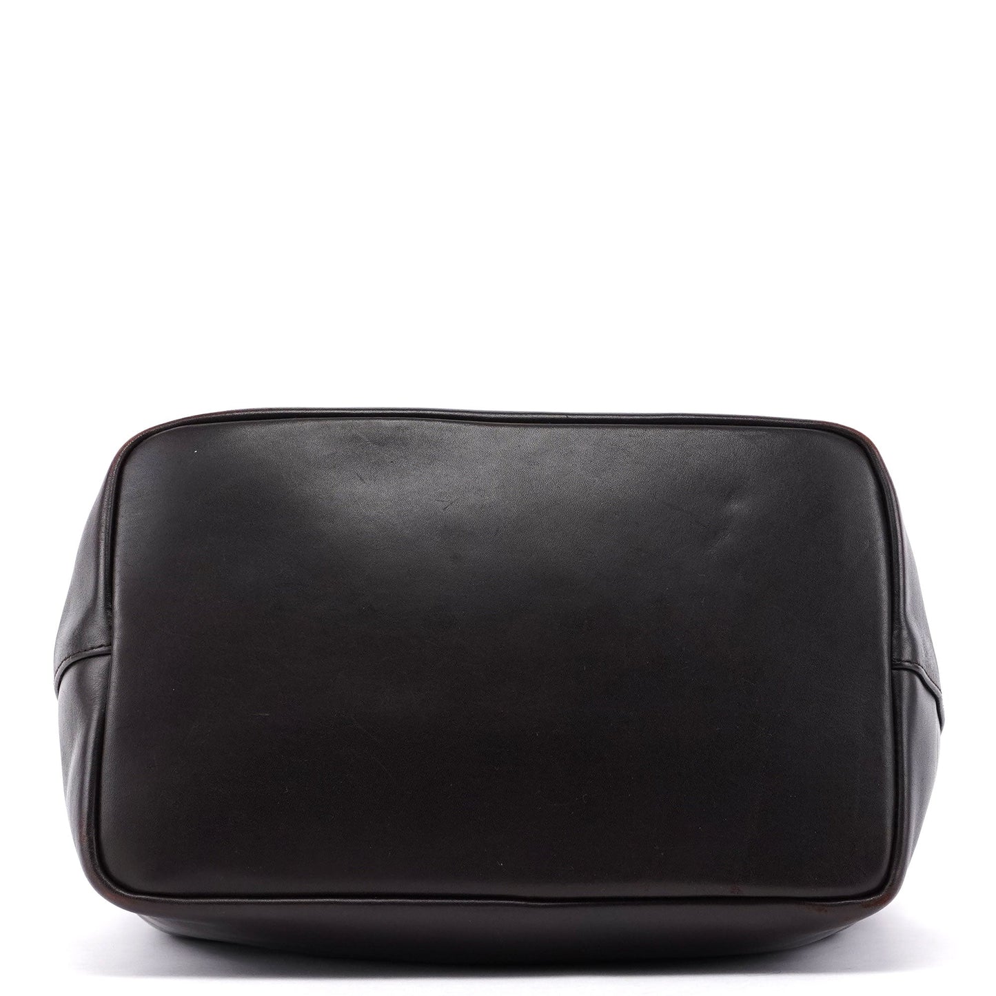 Brown Calfskin Bamboo Shoulder Bag