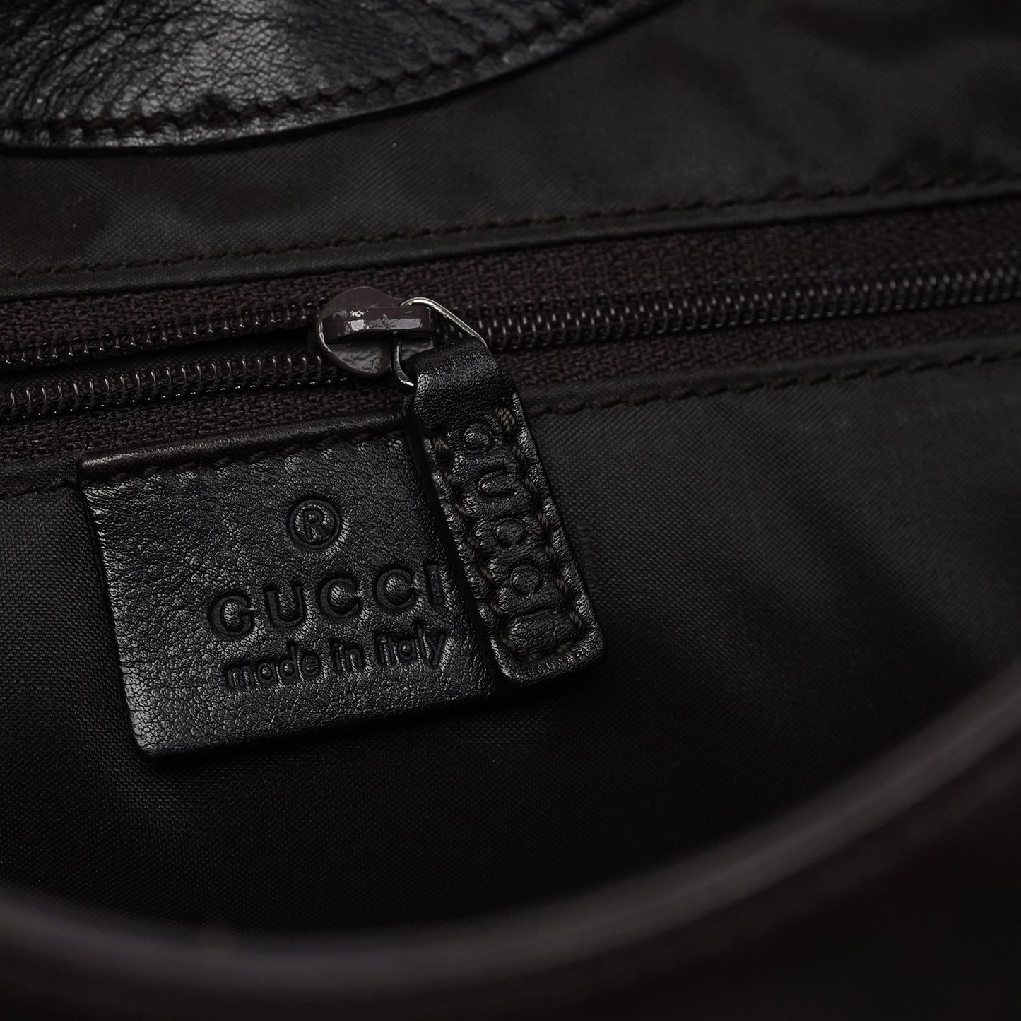 Brown Calfskin Bamboo Shoulder Bag