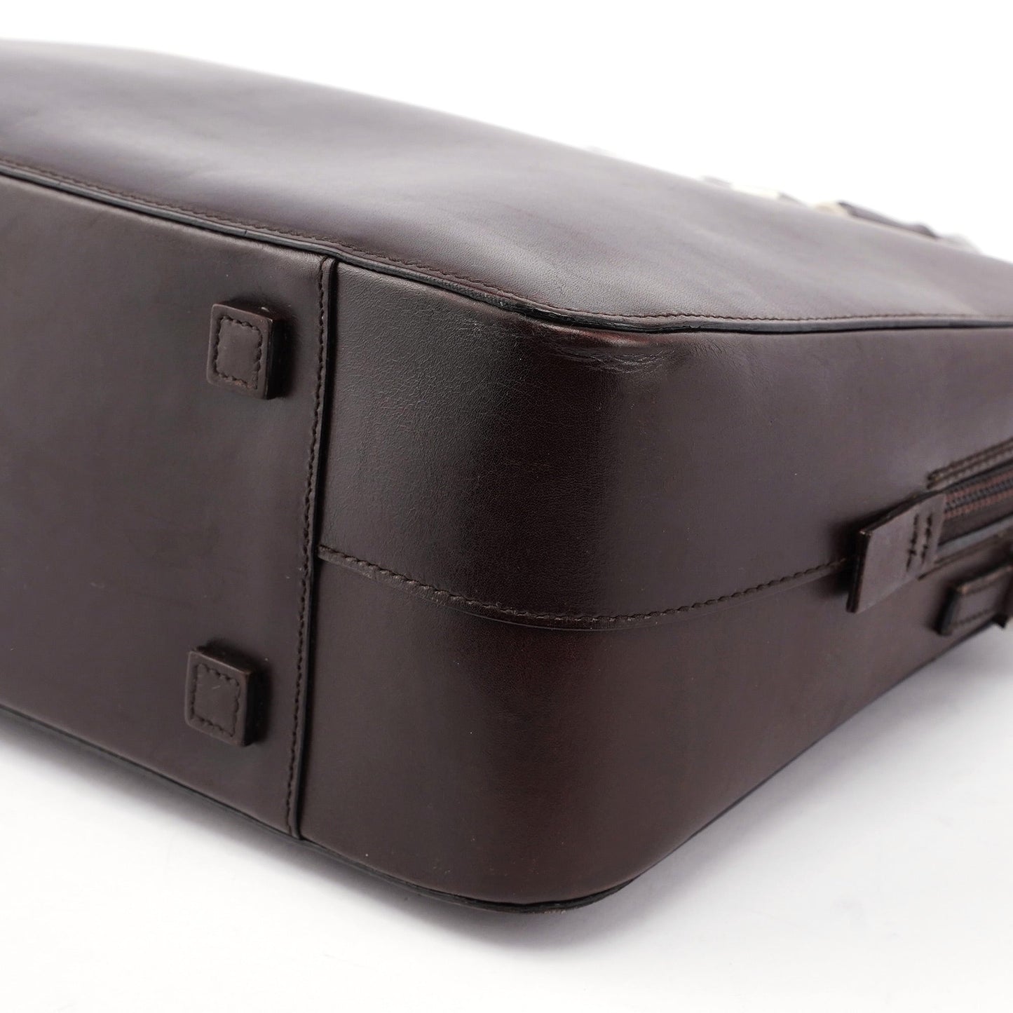 Brown Calfskin Bamboo Tote