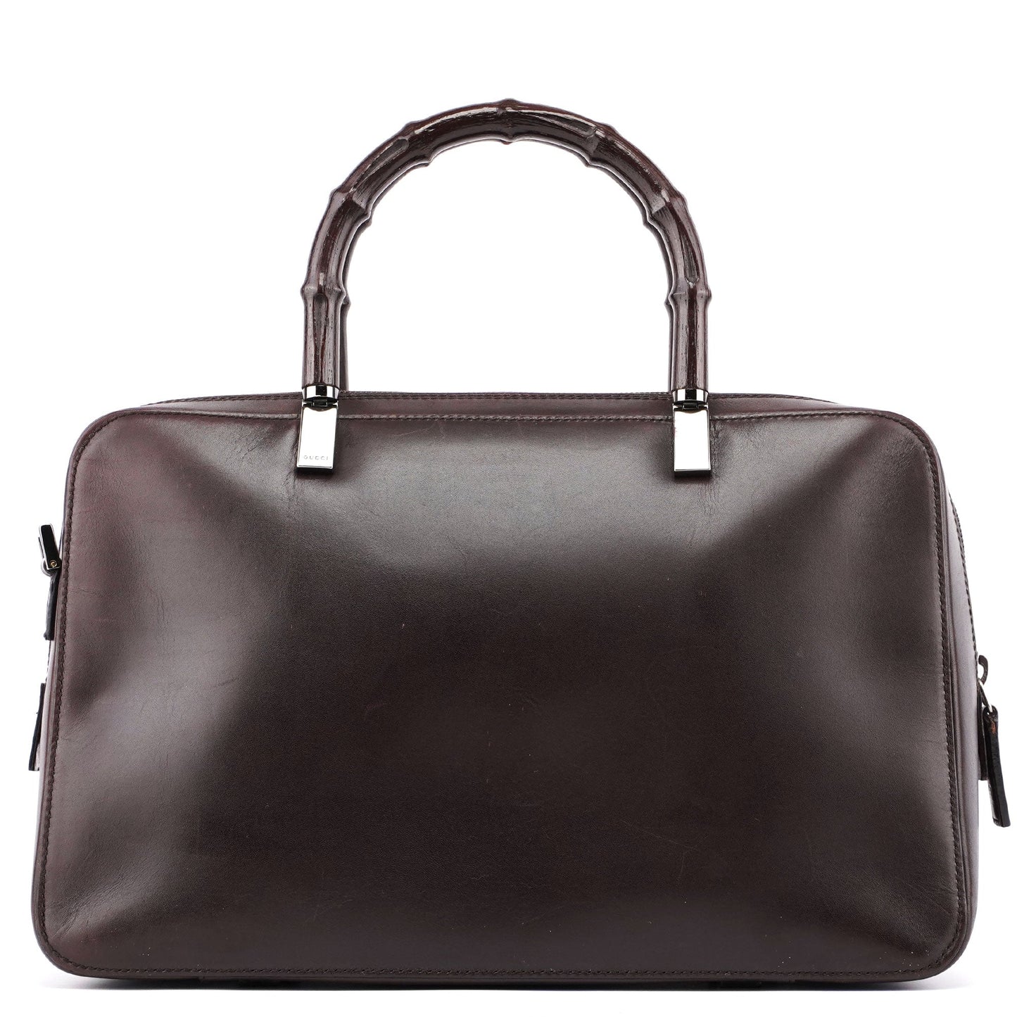 Brown Calfskin Bamboo Tote