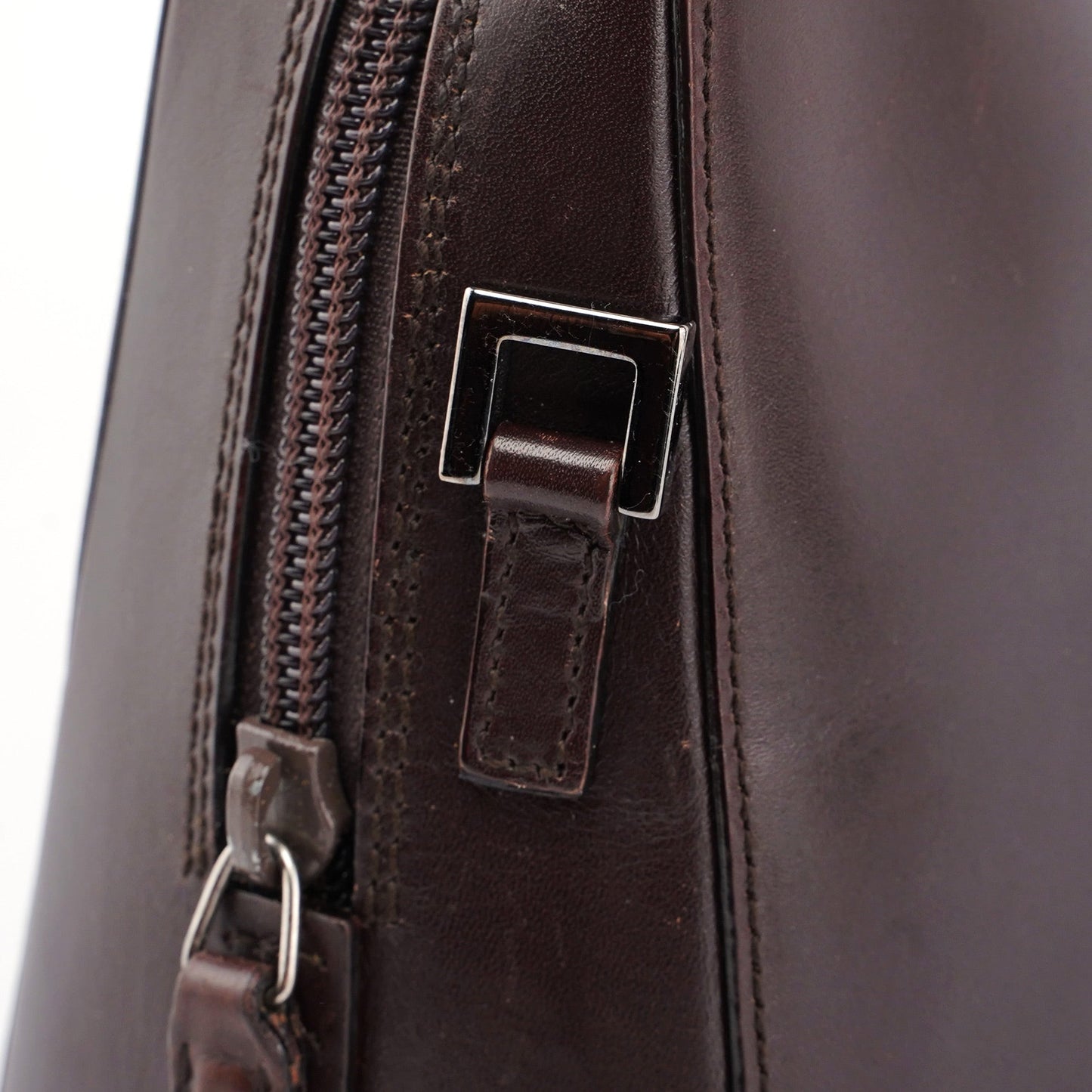 Brown Calfskin Bamboo Tote