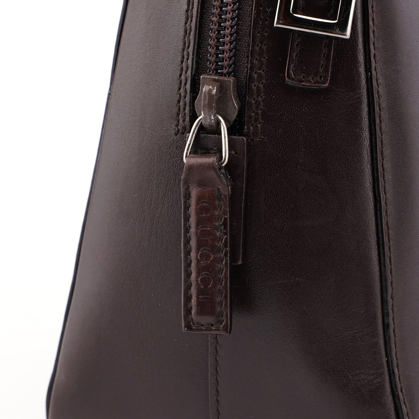 Brown Calfskin Bamboo Tote