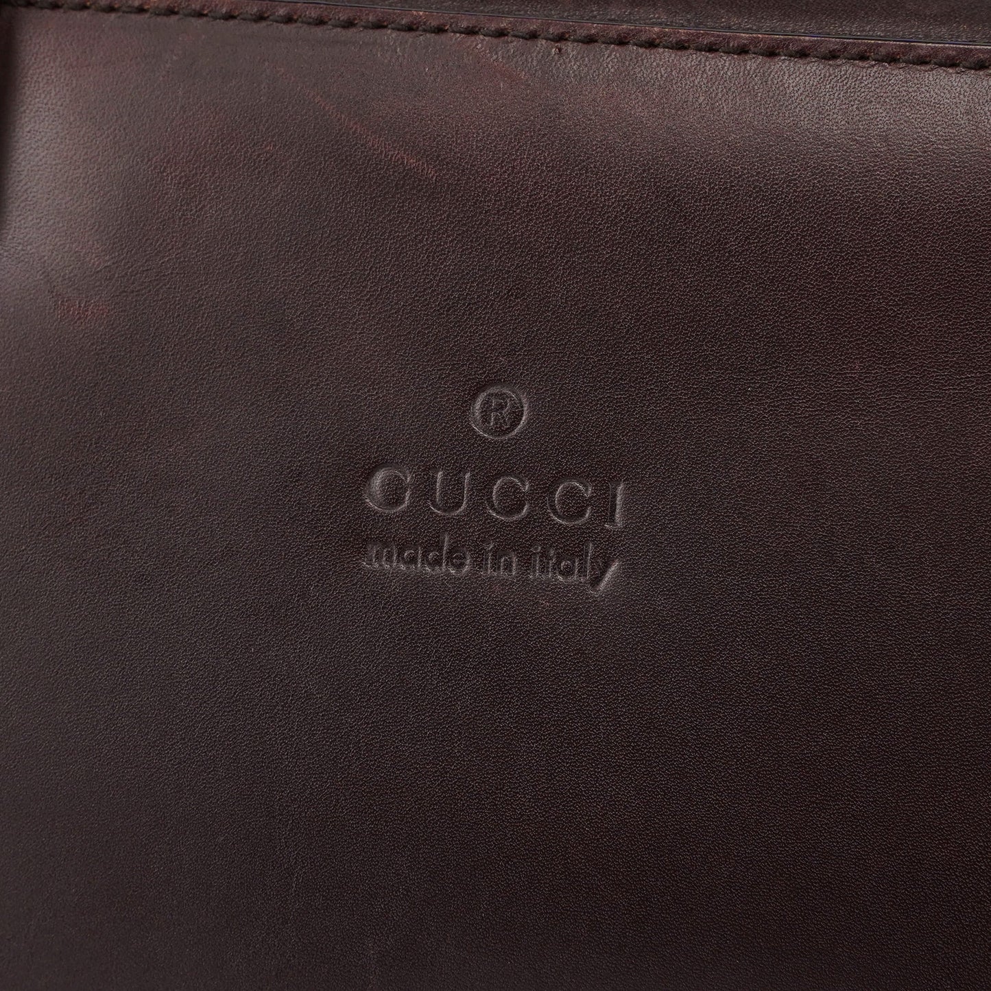 Brown Calfskin Bamboo Tote