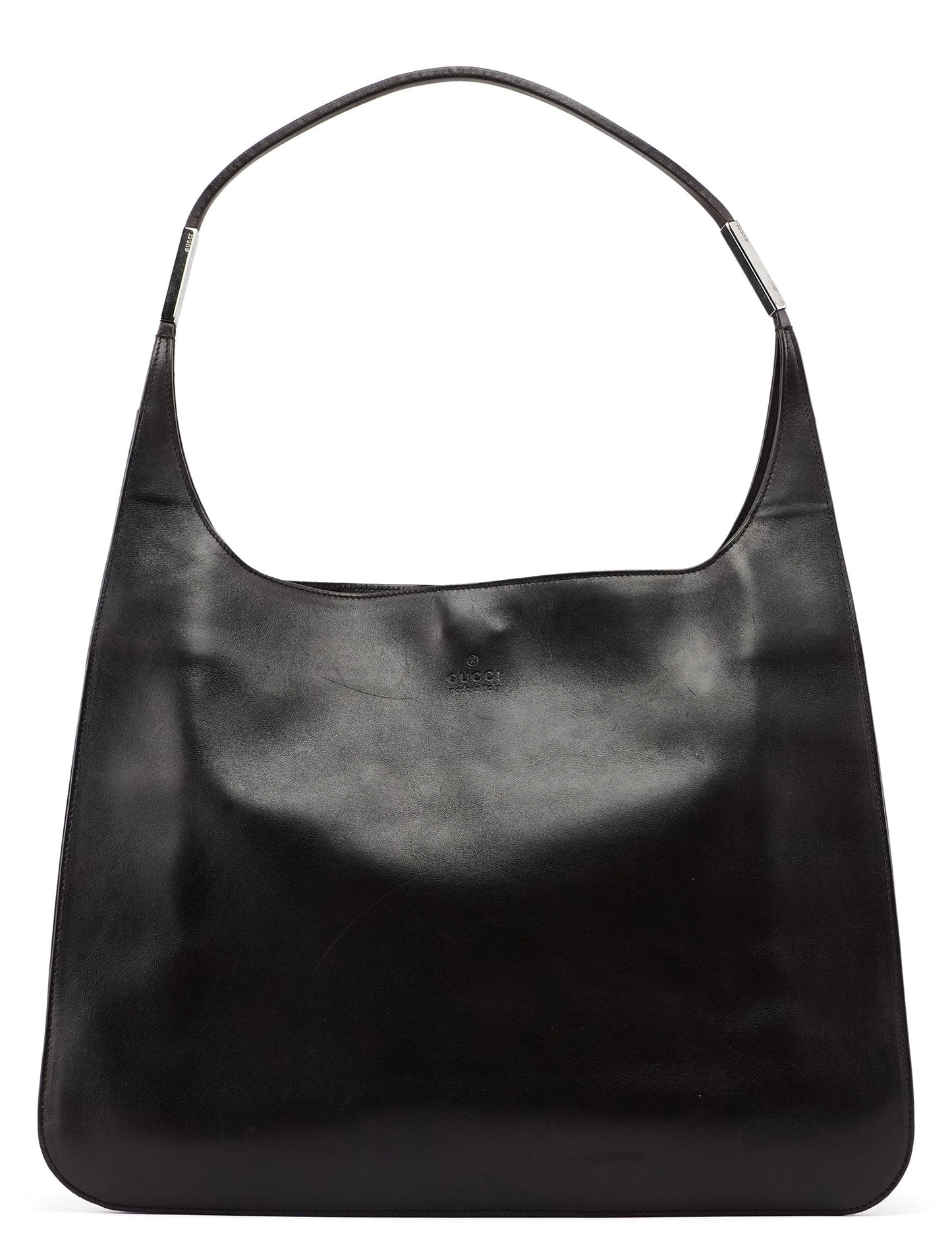 Brown Calfskin Hobo Shoulder Bag