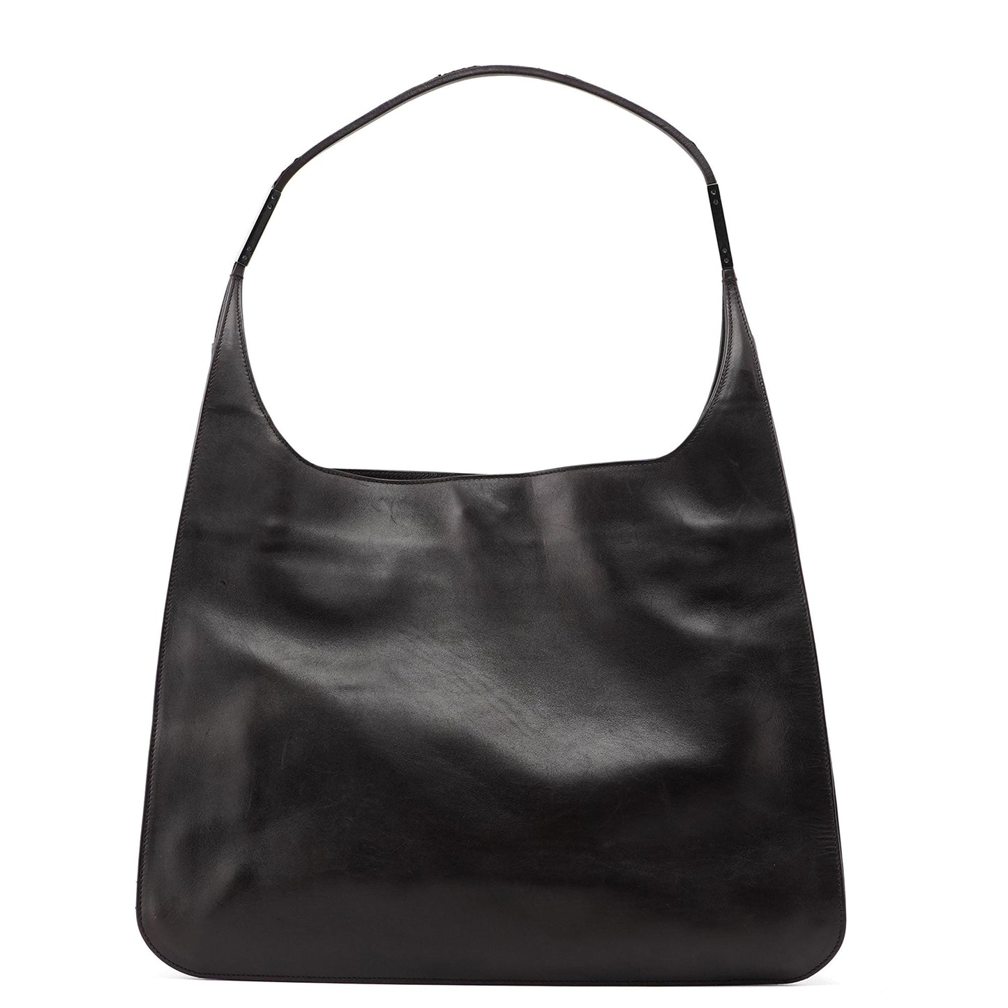 Brown Calfskin Hobo Shoulder Bag