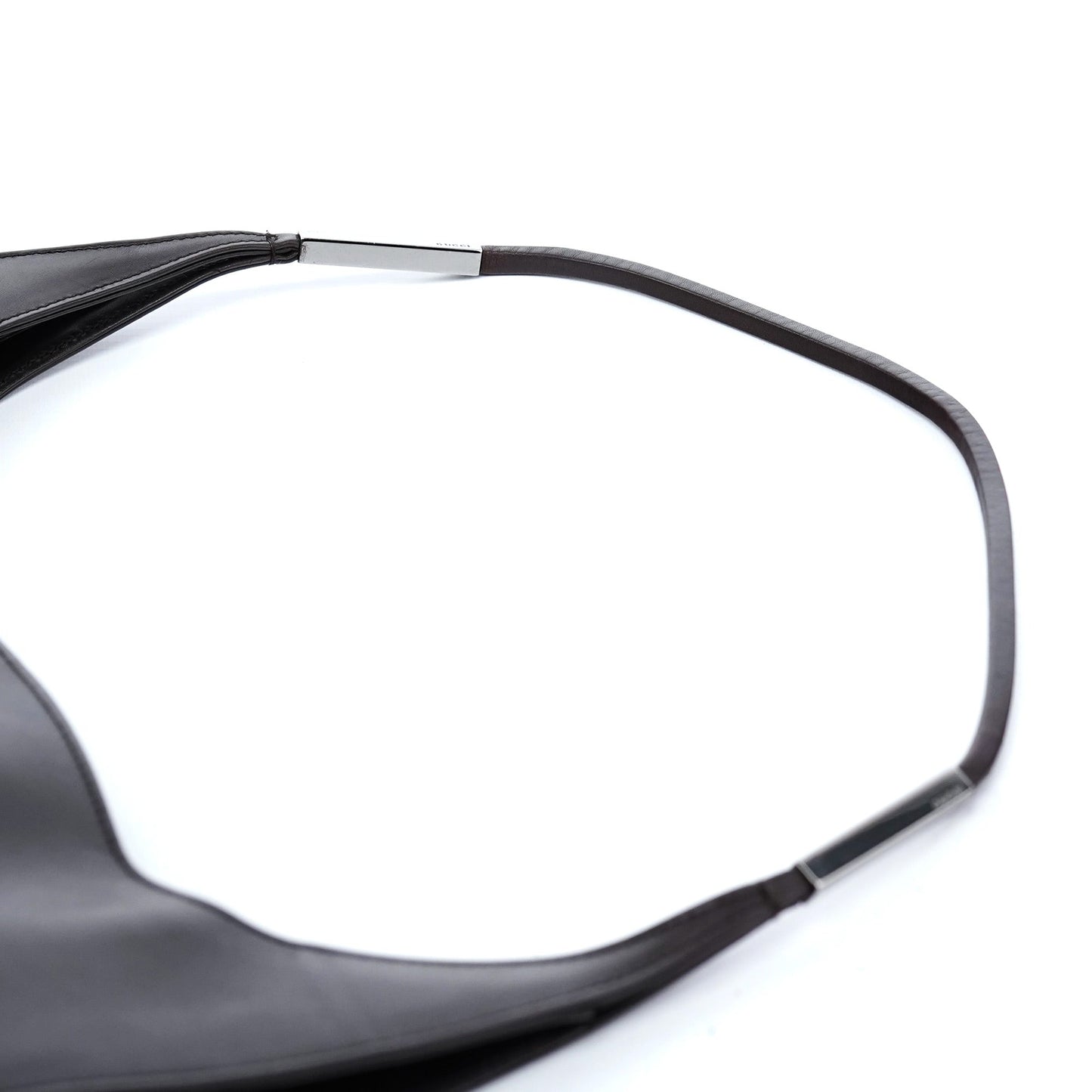 Brown Calfskin Hobo Shoulder Bag