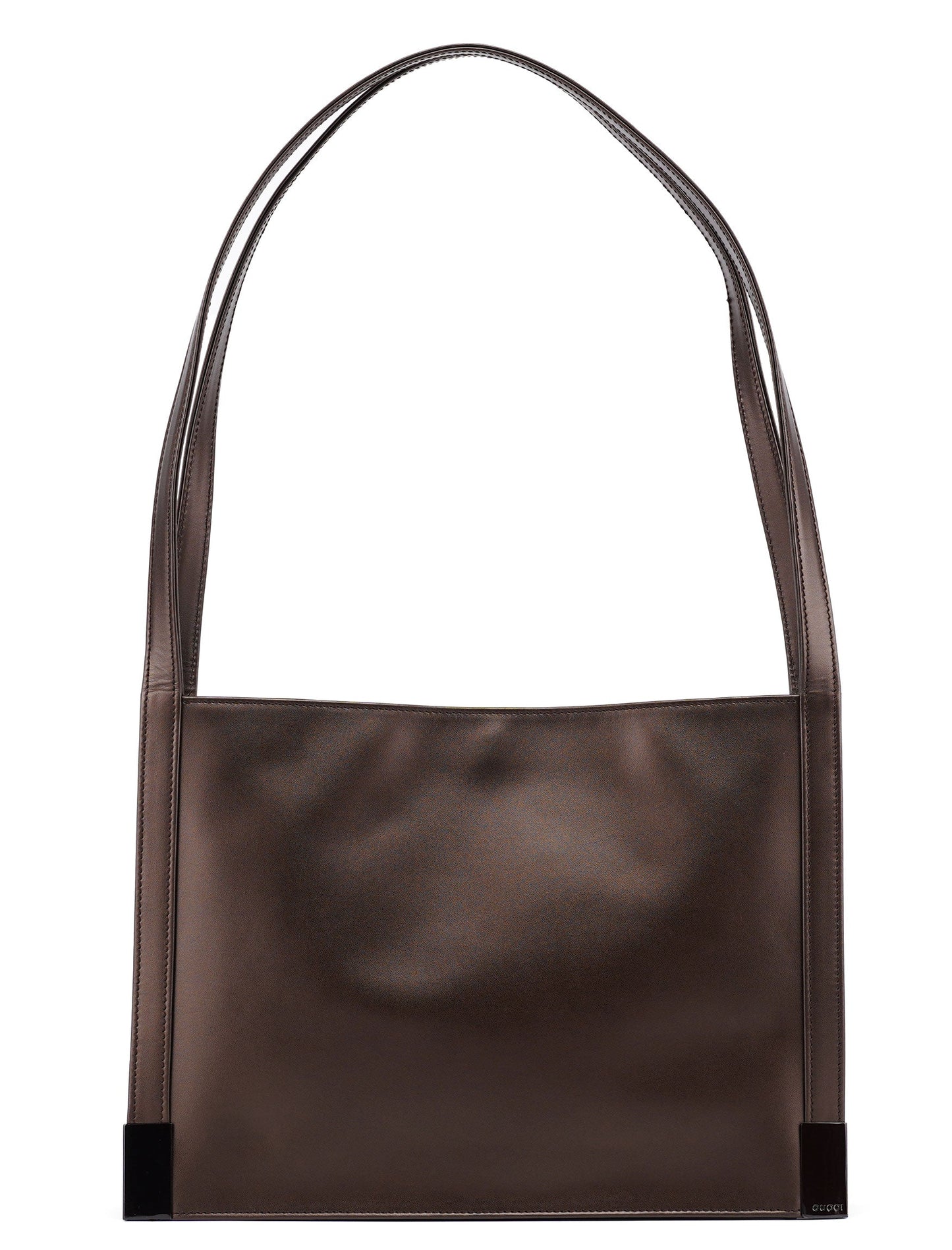 Brown Calfskin Hobo Shoulder Bag