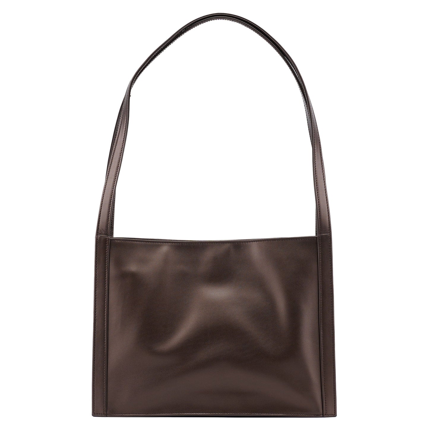 Brown Calfskin Hobo Shoulder Bag