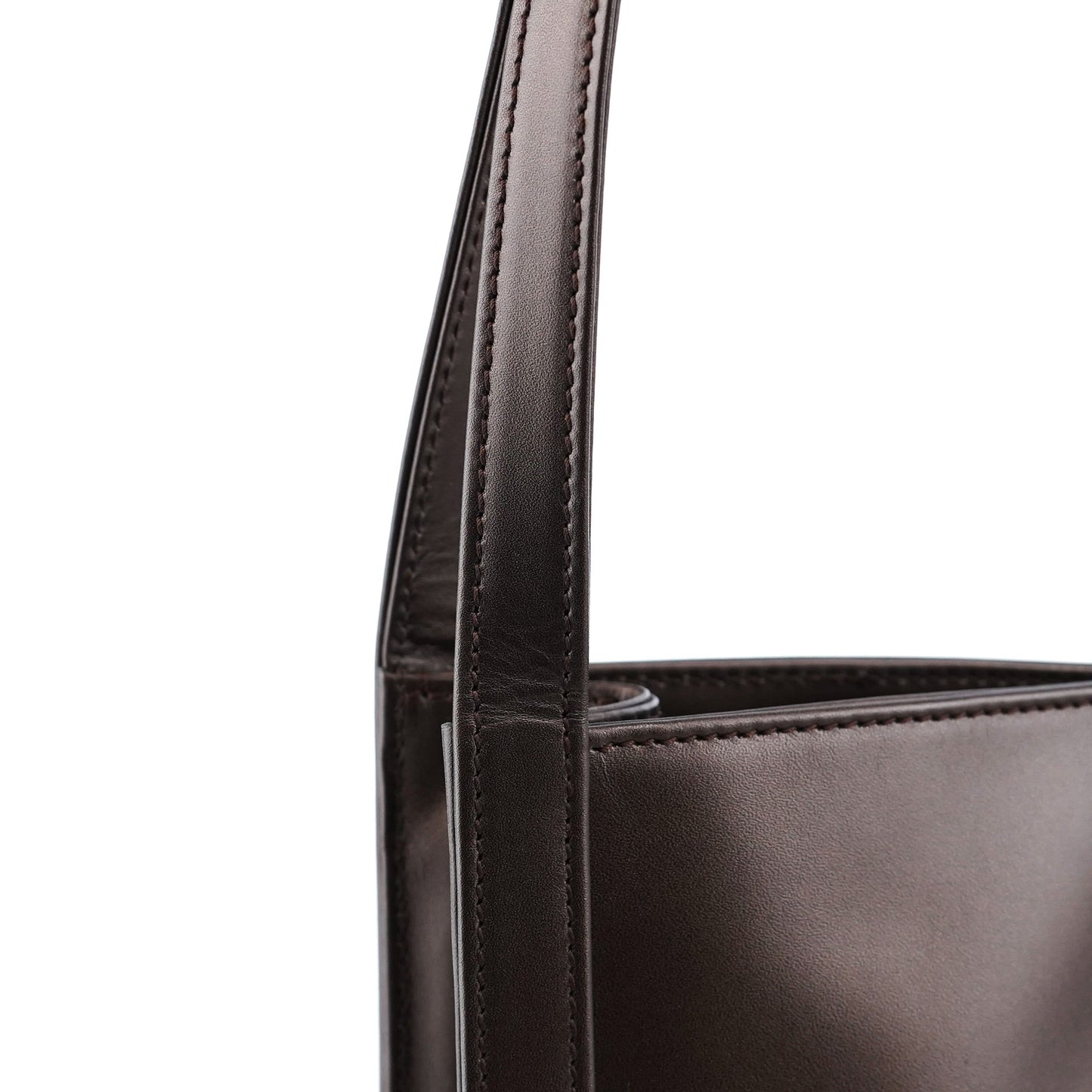 Brown Calfskin Hobo Shoulder Bag
