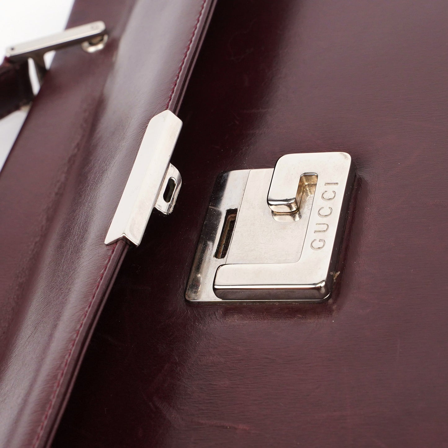 Brown Calfskin Square G Shoulder Bag