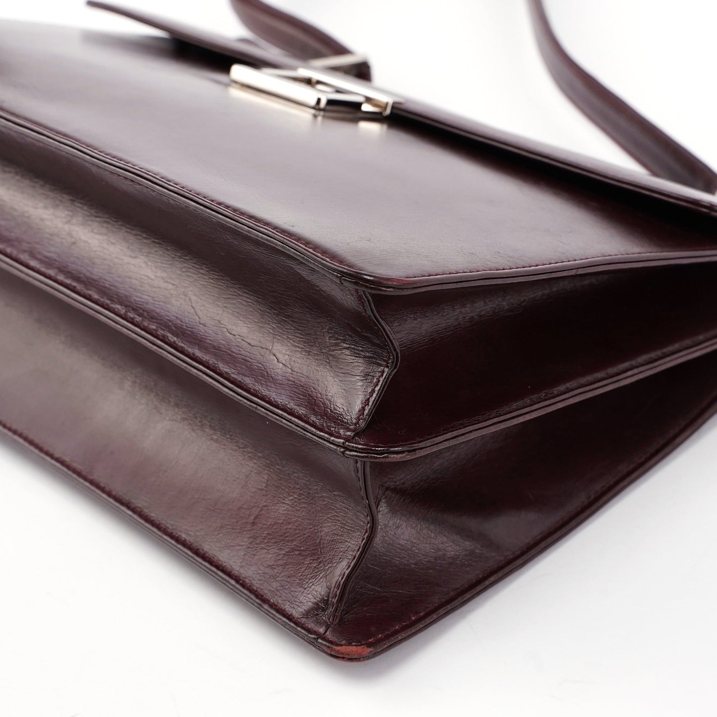 Brown Calfskin Square G Shoulder Bag