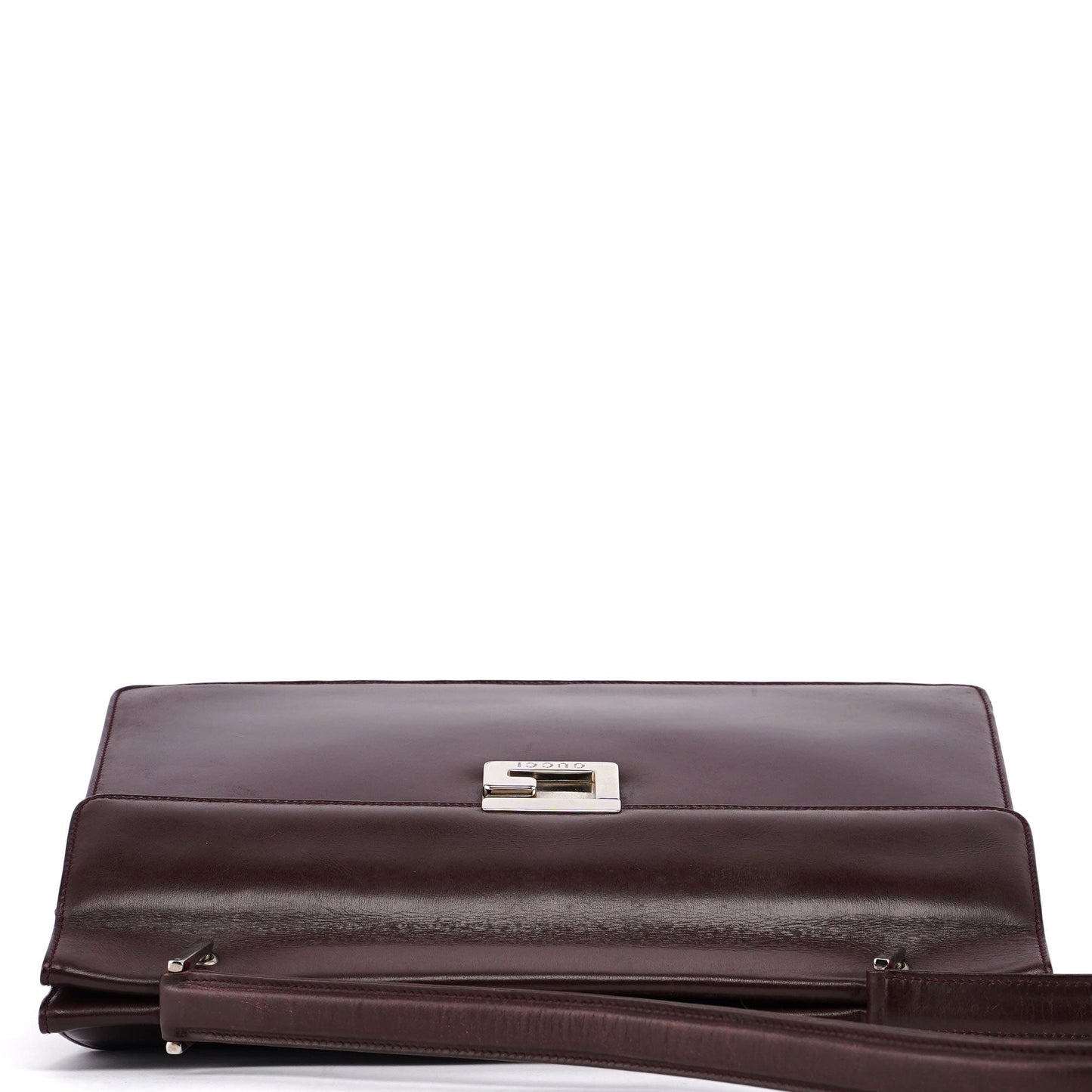 Brown Calfskin Square G Shoulder Bag