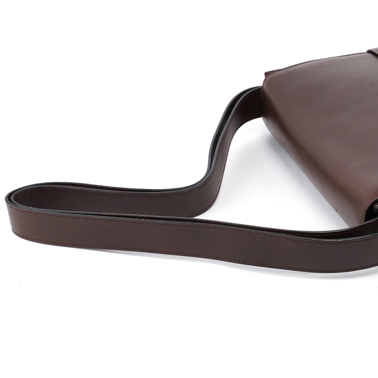 Brown Calfskin Square G Shoulder Bag