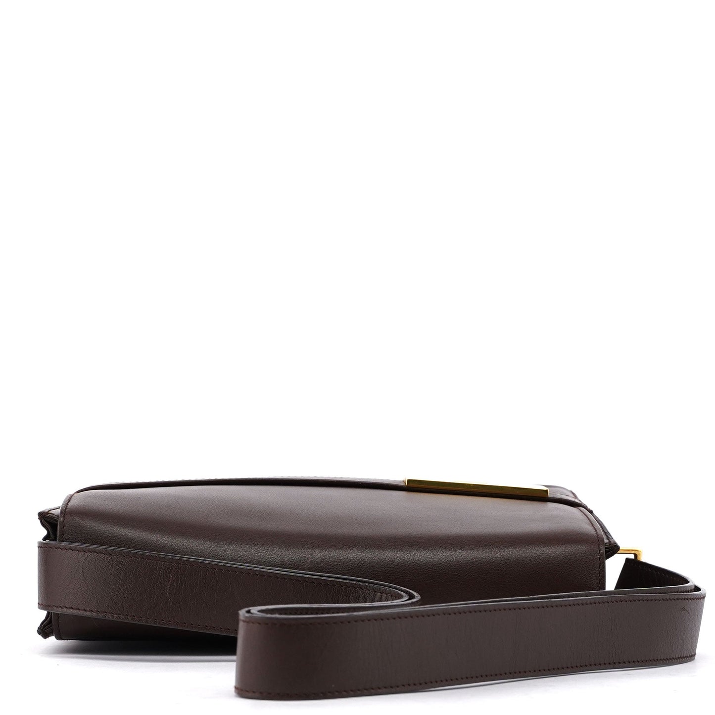 Brown Calfskin Square G Shoulder Bag