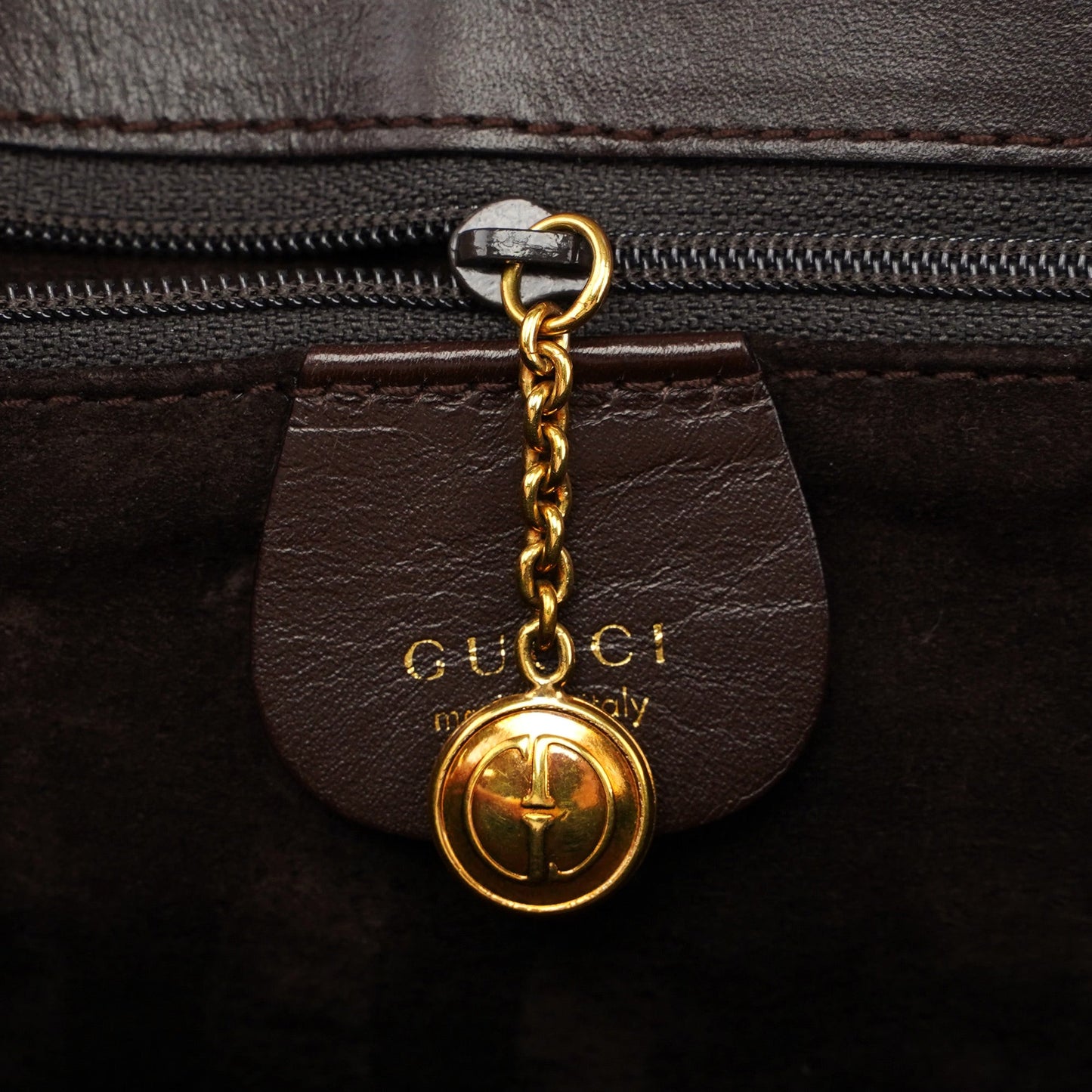 Brown Calfskin Square G Shoulder Bag