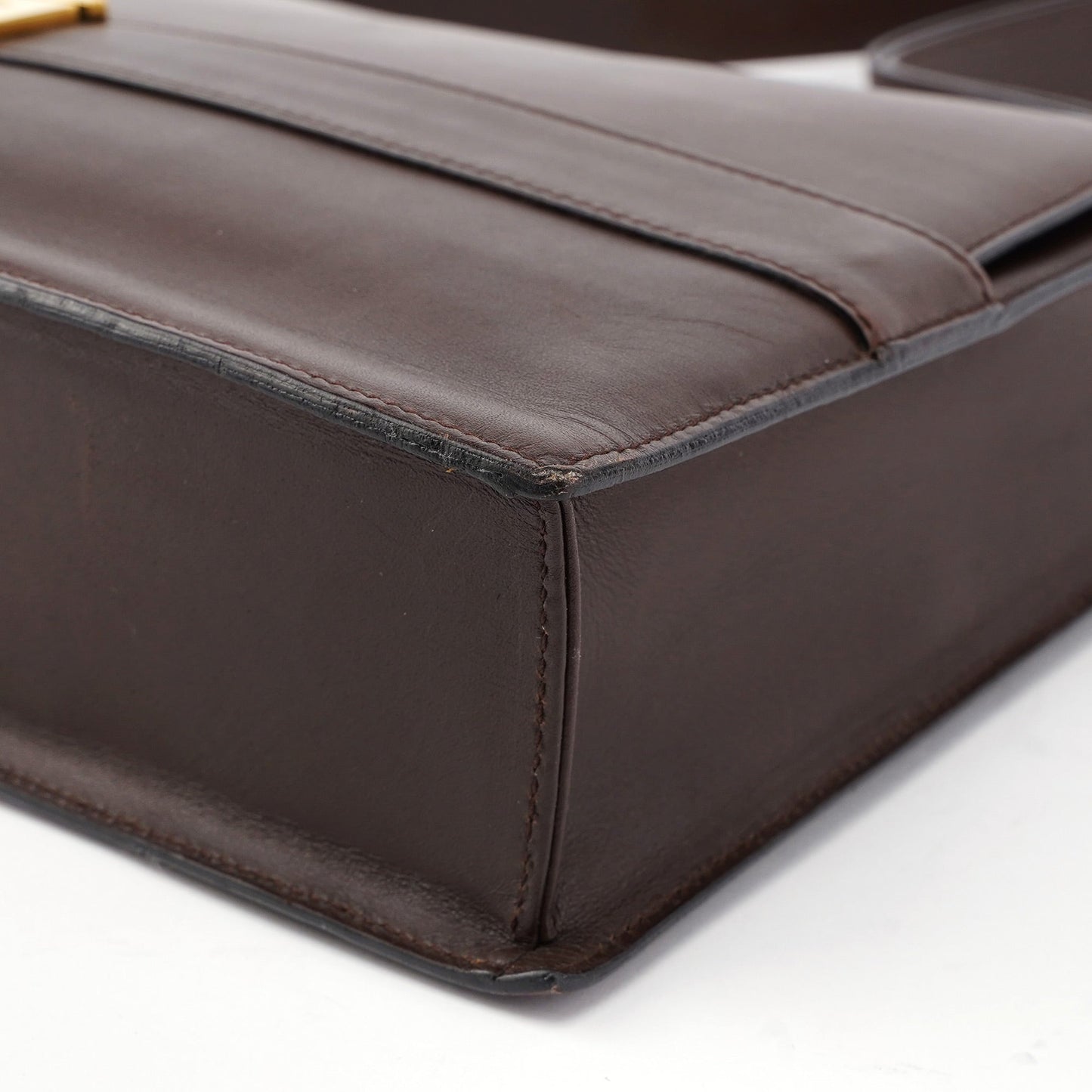 Brown Calfskin Square G Shoulder Bag