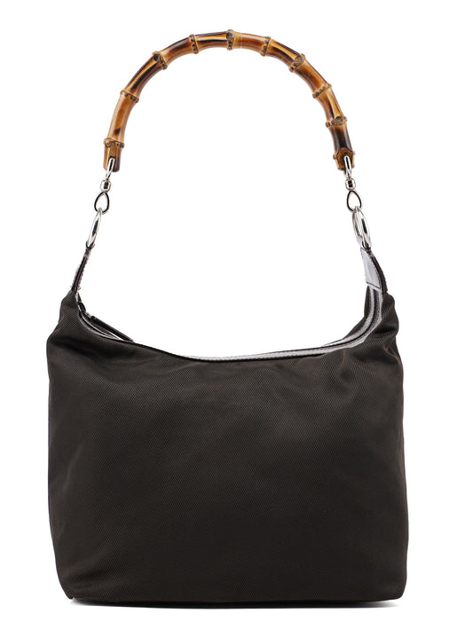 Brown Canvas Bamboo Shoulder