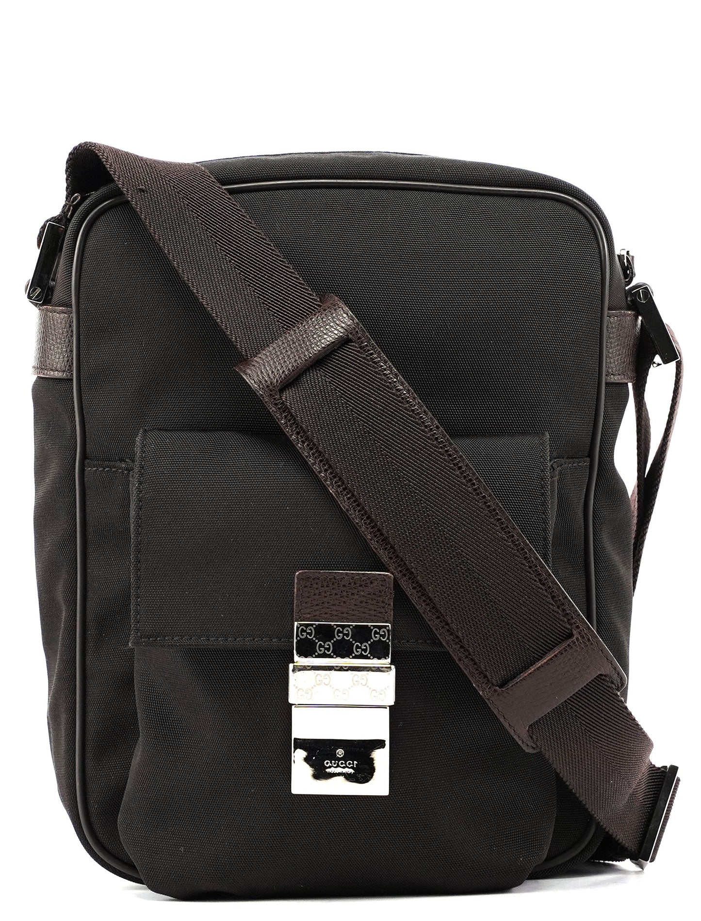 Brown Canvas Crossbody Bag