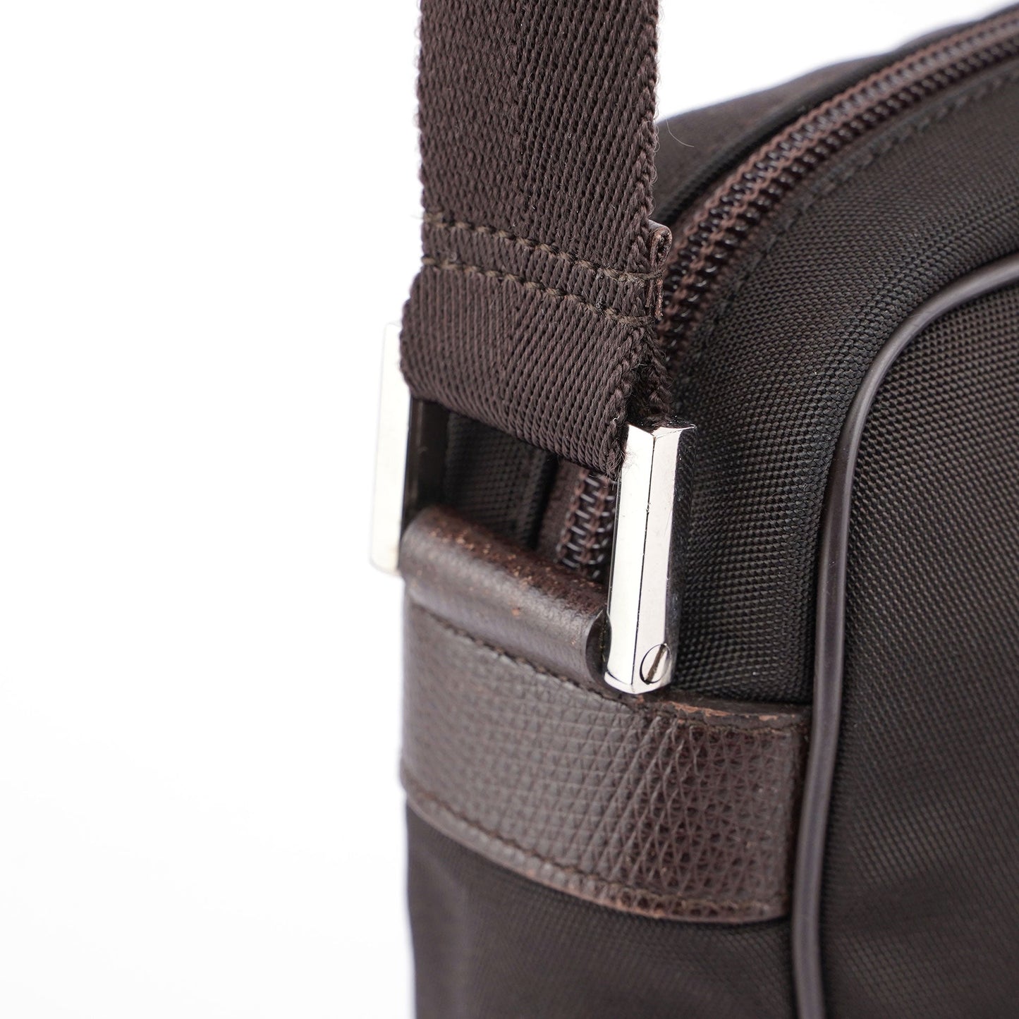 Brown Canvas Crossbody Bag