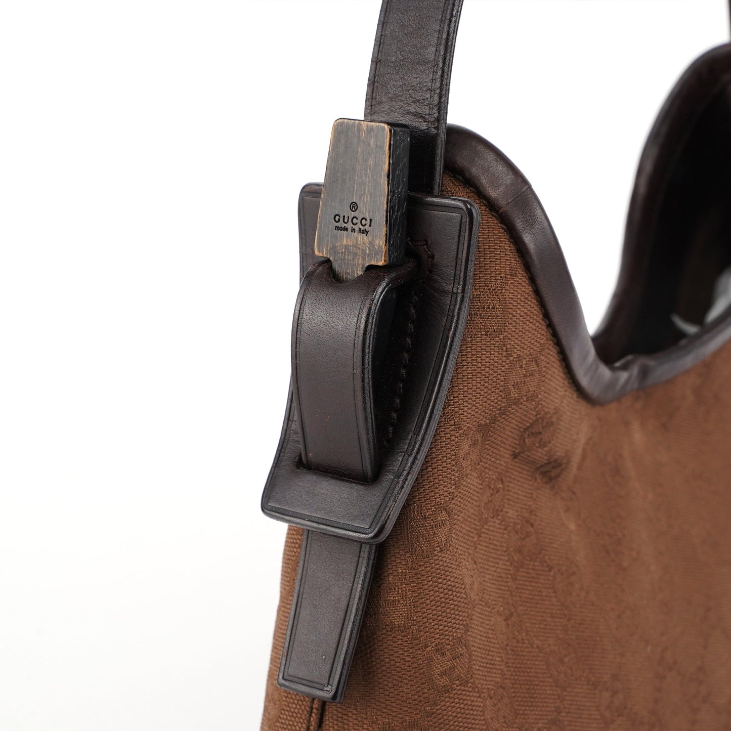 Brown Canvas GG Hobo Shoulder Bag