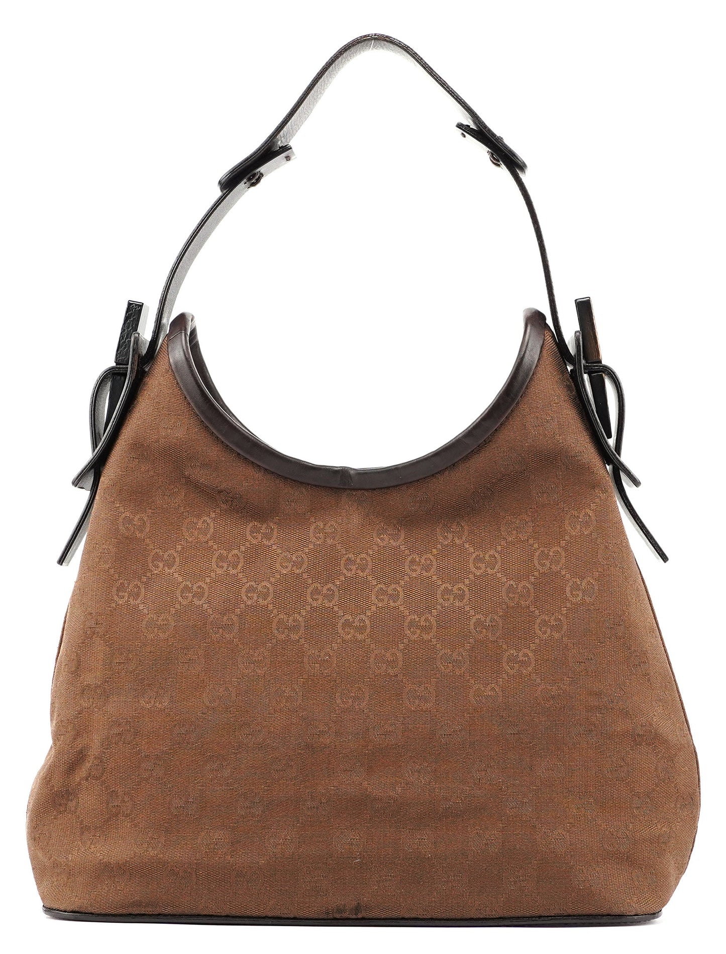 Brown Canvas GG Hobo Shoulder Bag