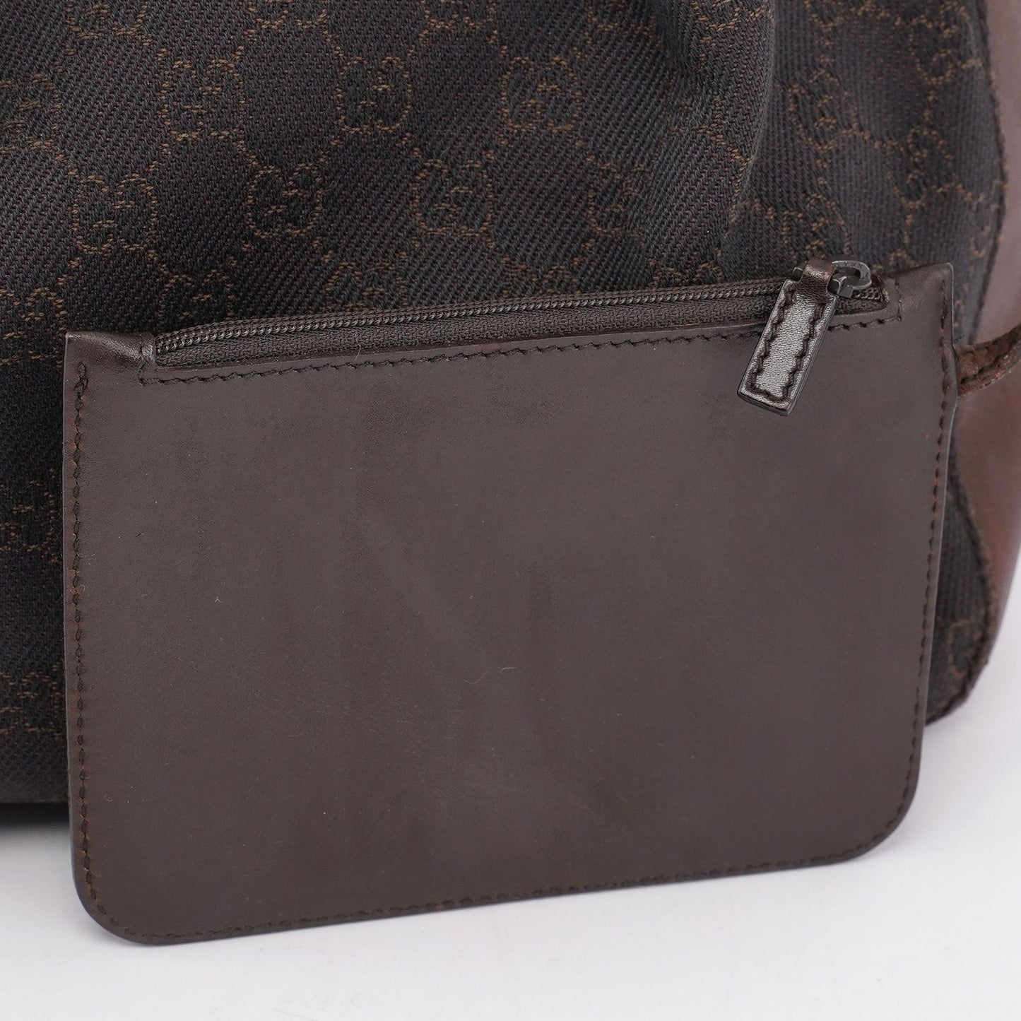 Brown Canvas Leather GG Tote