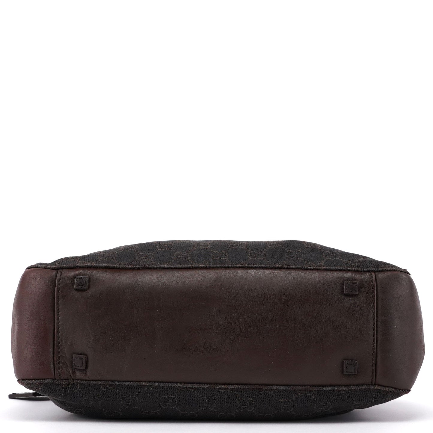 Brown Canvas Leather GG Tote