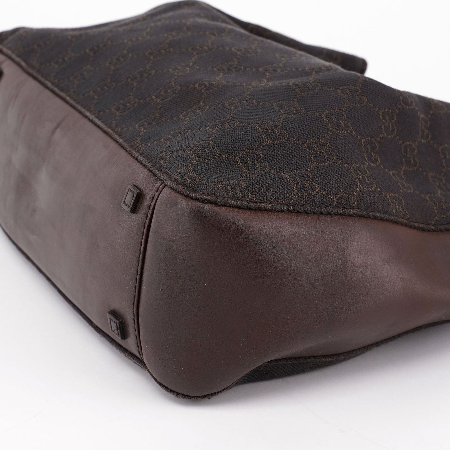 Brown Canvas Leather GG Tote