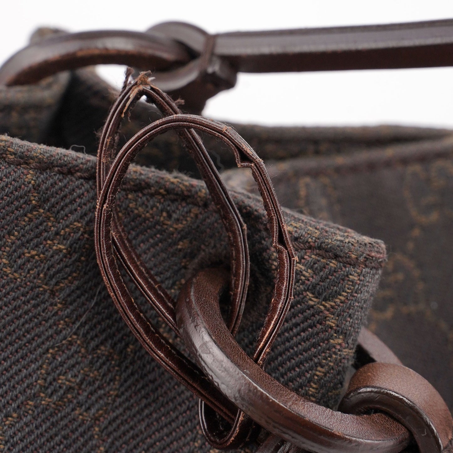 Brown Canvas Leather GG Tote