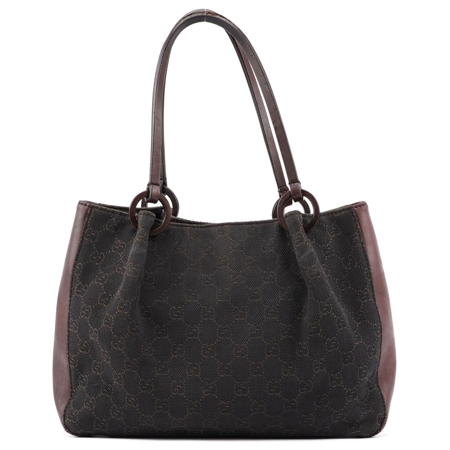 Brown Canvas Leather GG Tote