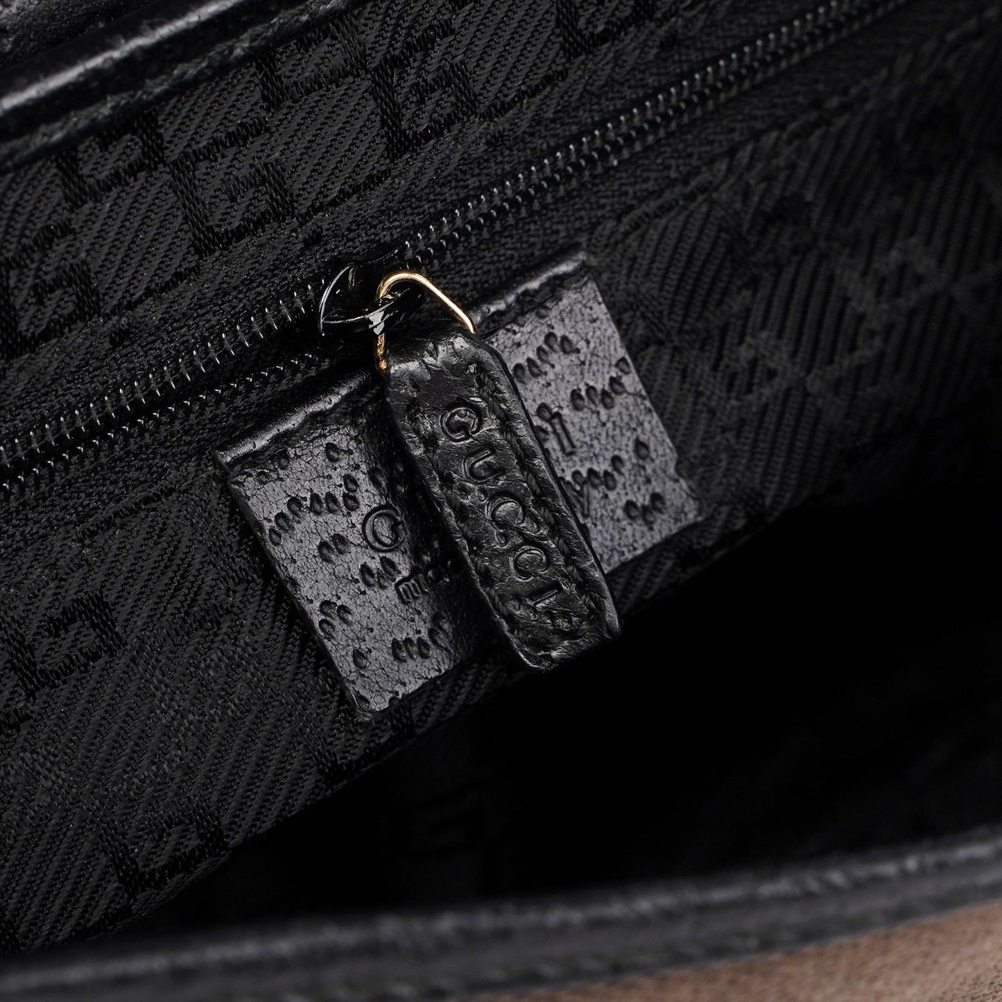 Brown Canvas Leather Jackie Bamboo Shoulder Bag