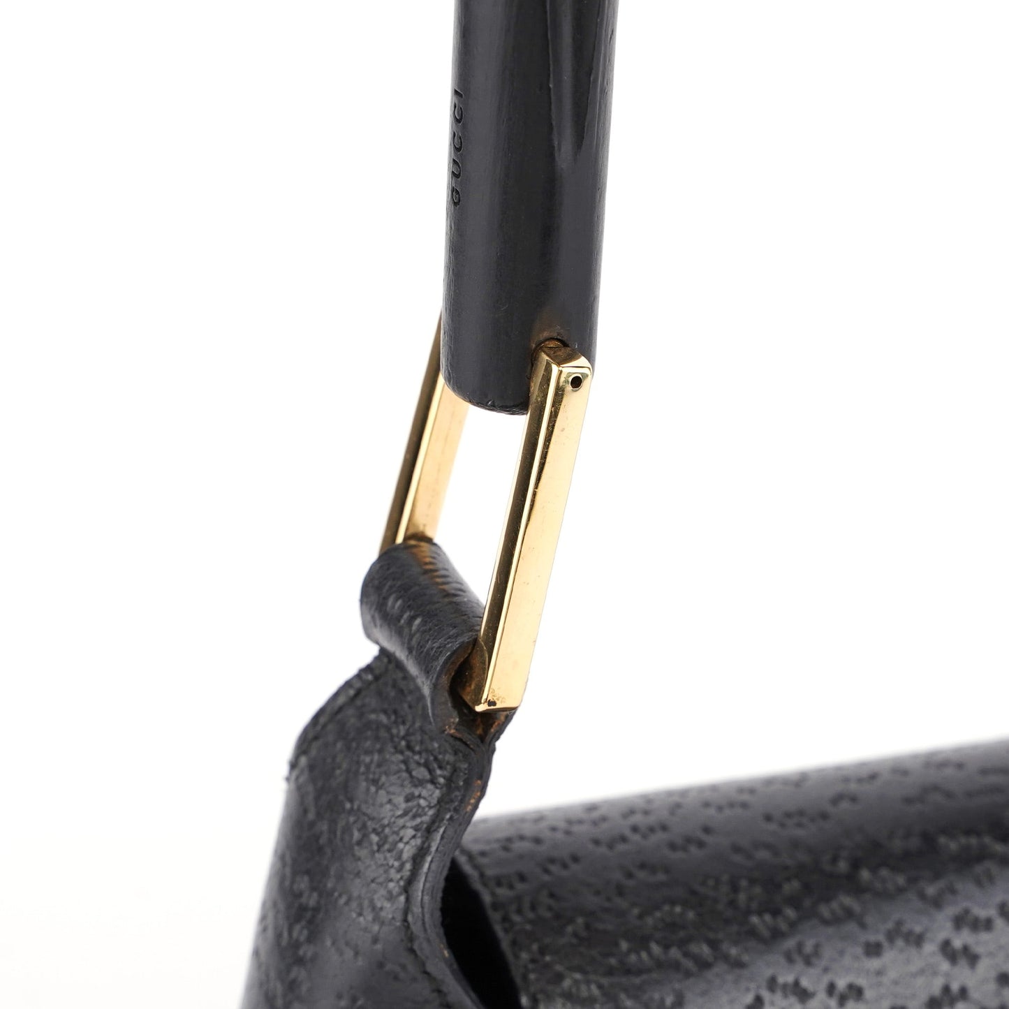 Brown Canvas Leather Jackie Bamboo Shoulder Bag