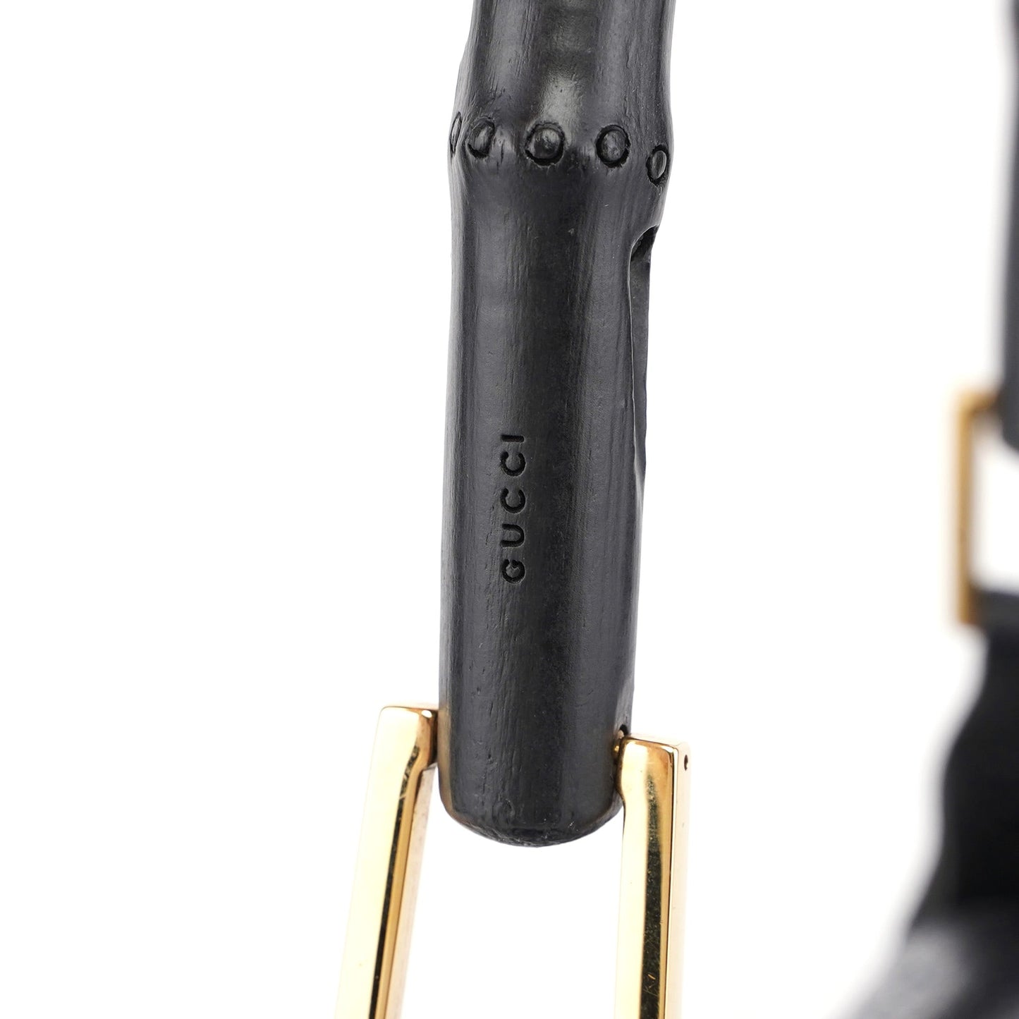 Brown Canvas Leather Jackie Bamboo Shoulder Bag