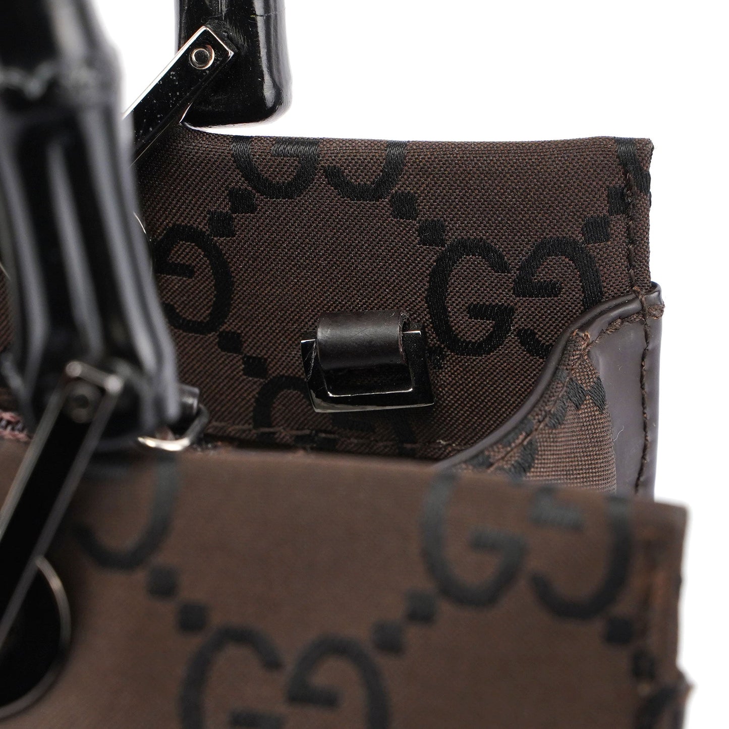 Brown GG Bamboo Tote 2way