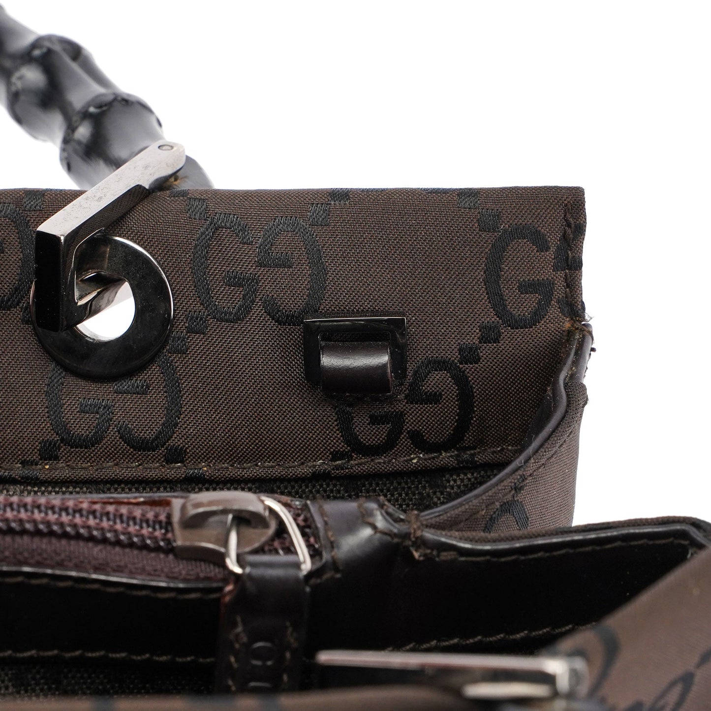 Brown GG Bamboo Tote