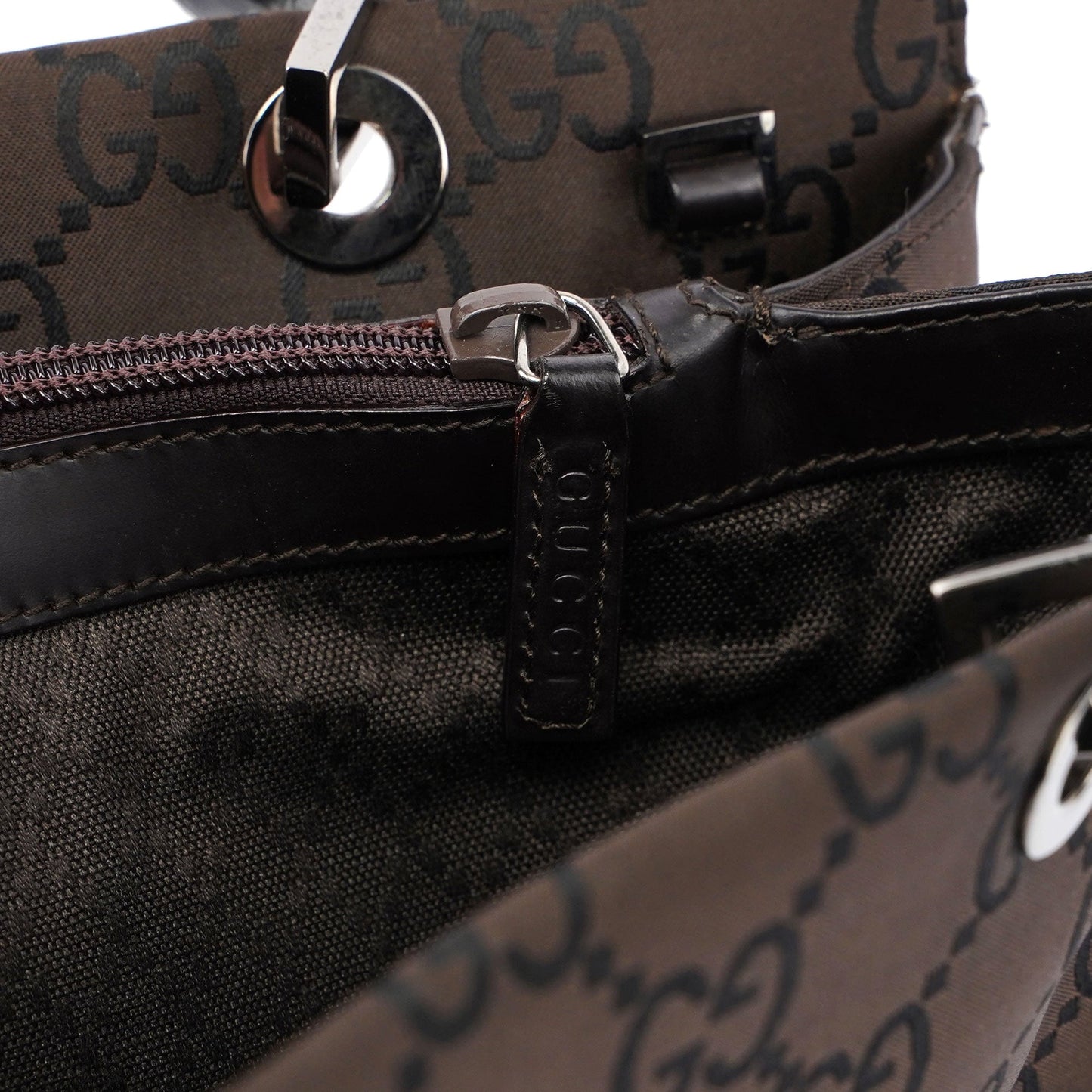 Brown GG Bamboo Tote