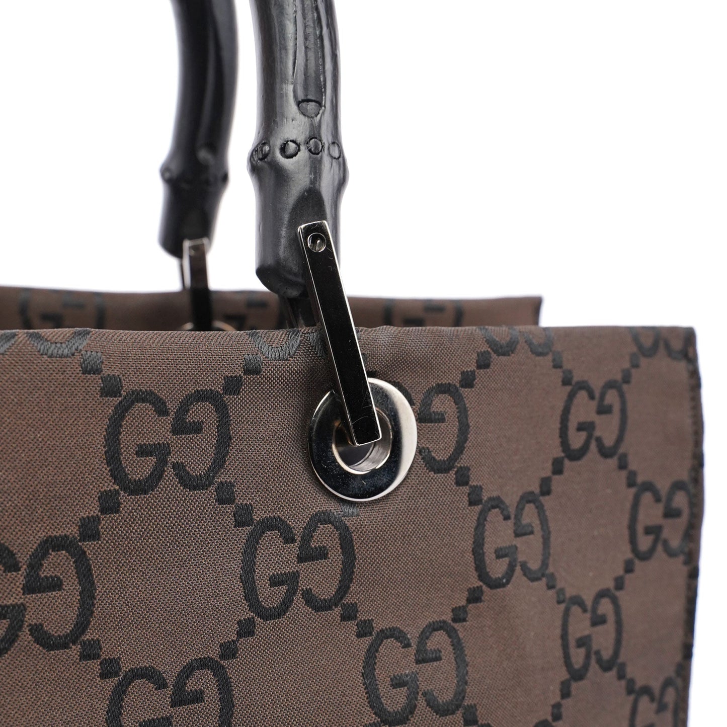 Brown GG Bamboo Tote