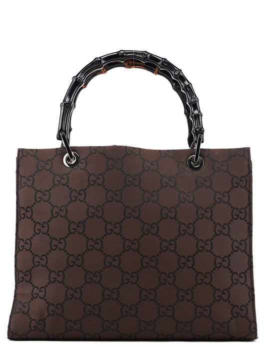 Brown GG Bamboo Tote
