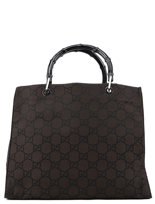 Brown GG Bamboo Tote