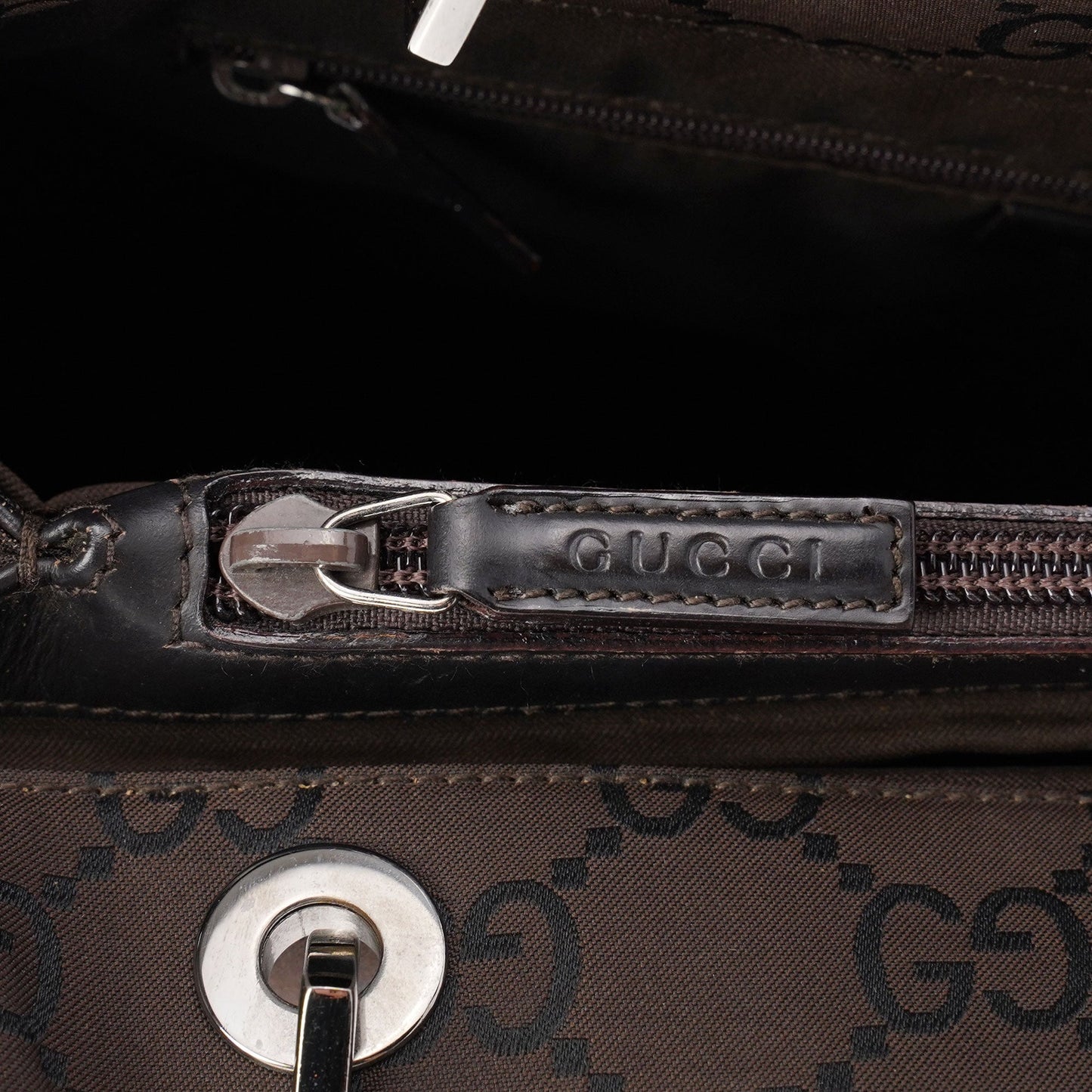 Brown GG Bamboo Tote