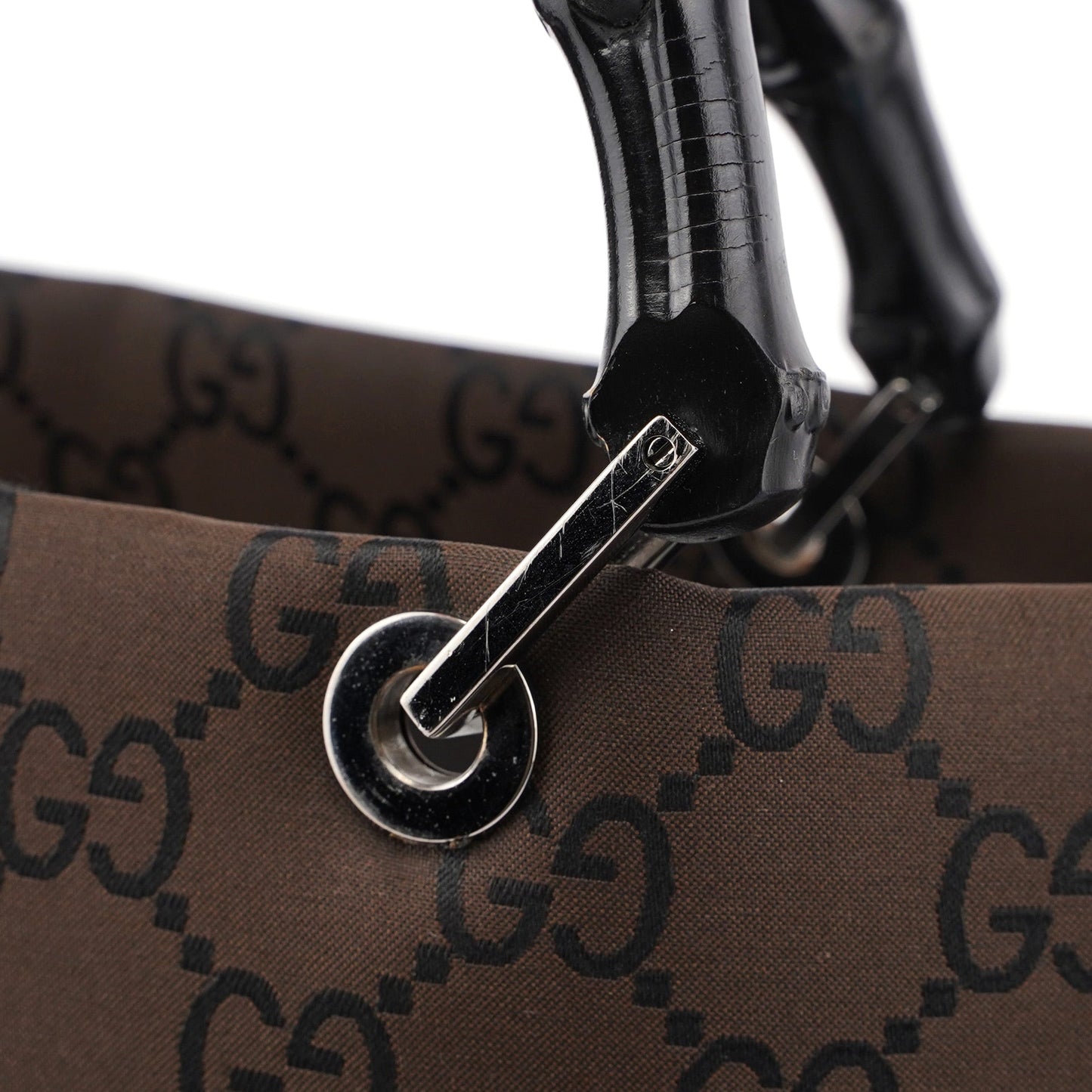 Brown GG Bamboo Tote