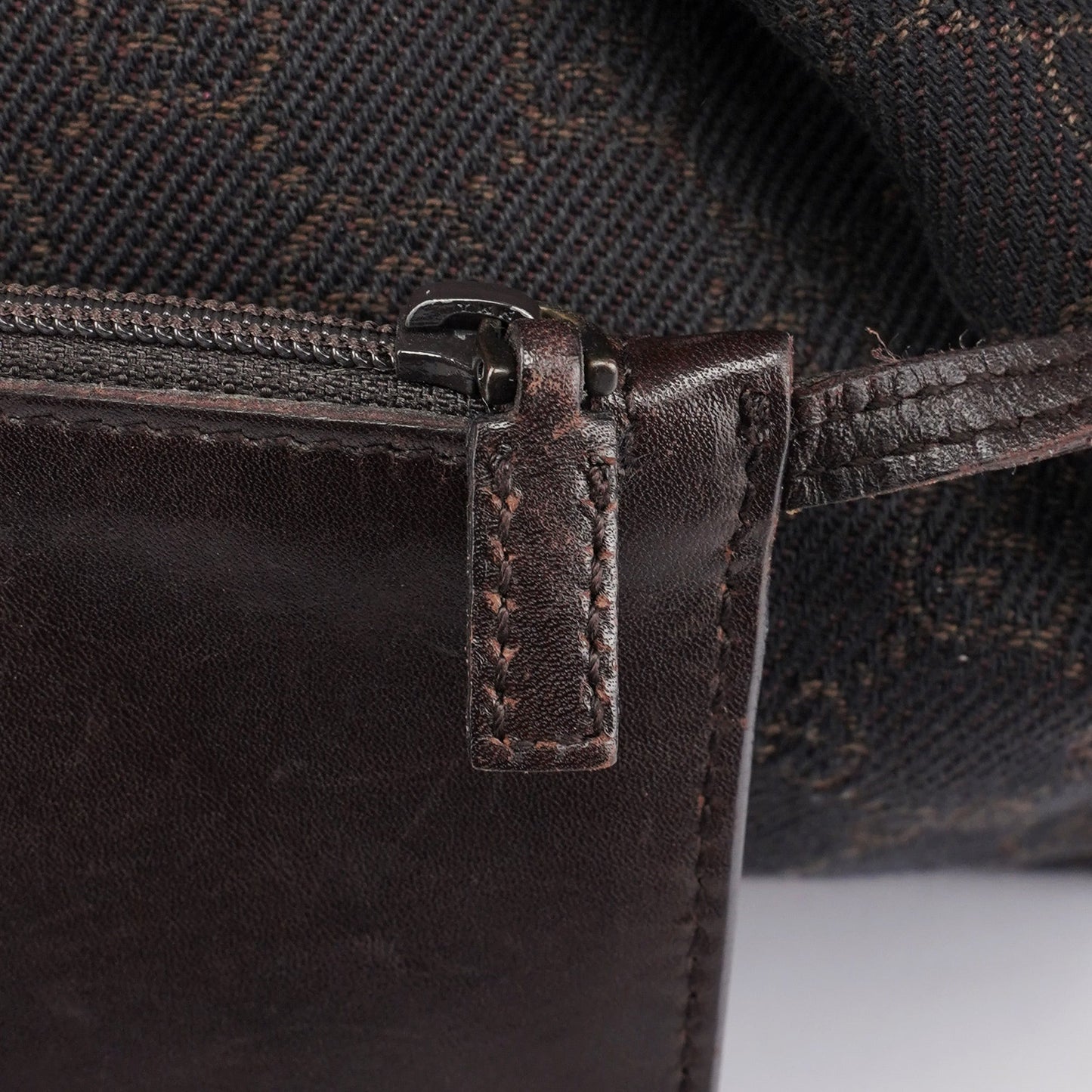 Brown GG Canvas Leather Tote Bag