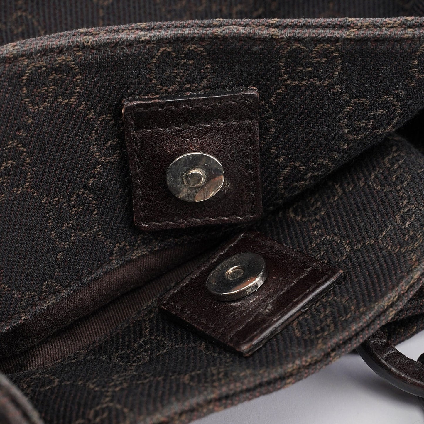 Brown GG Canvas Leather Tote Bag