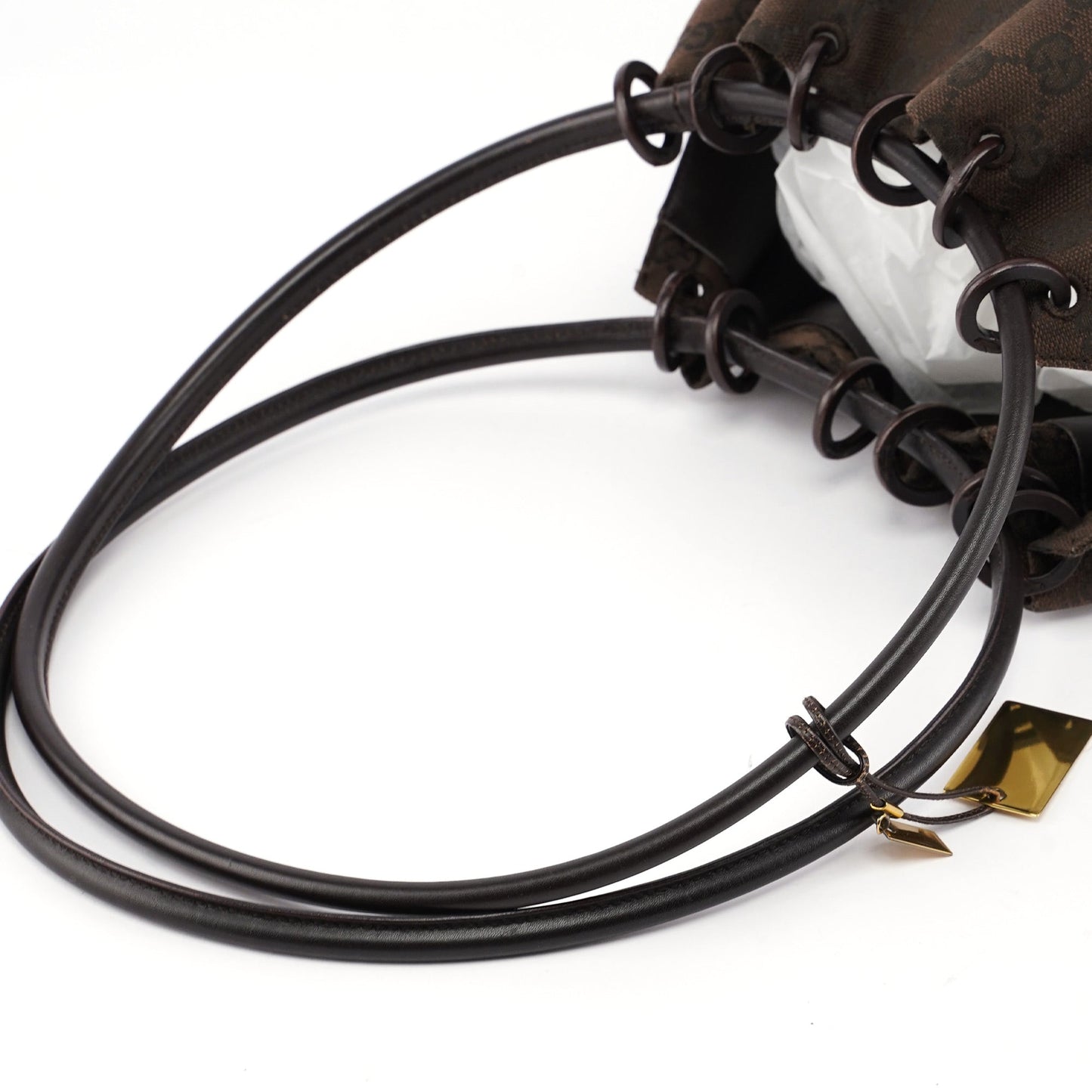 Brown GG Drawstring Shoulder Bag