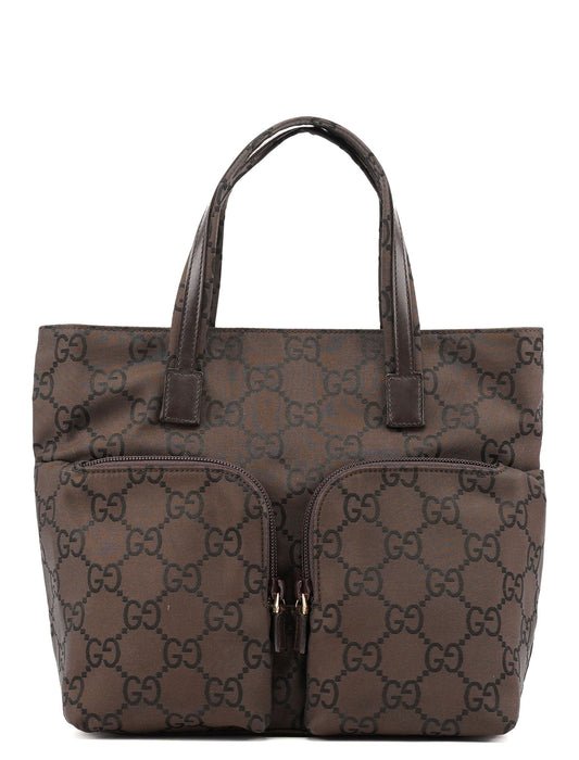 Brown GG Dual Pocket Tote Bag