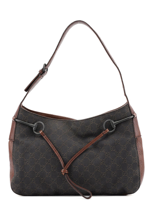 Brown GG Horsebit Shoulder Bag
