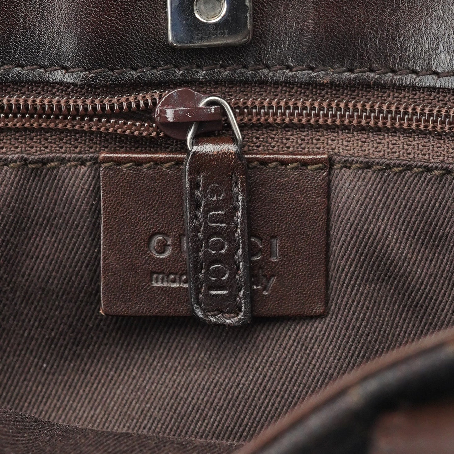 Brown GG Leather Tote Bag